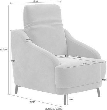 sit&more Sessel (1-St), mit Metallfüßen, schwarz-matt