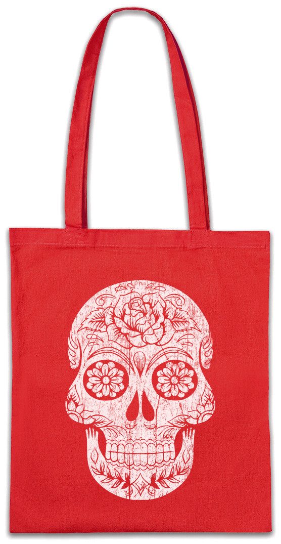 Beuteltasche Mexican Sugar Skull I Stofftasche Schädel Totenschädel Totenkopf