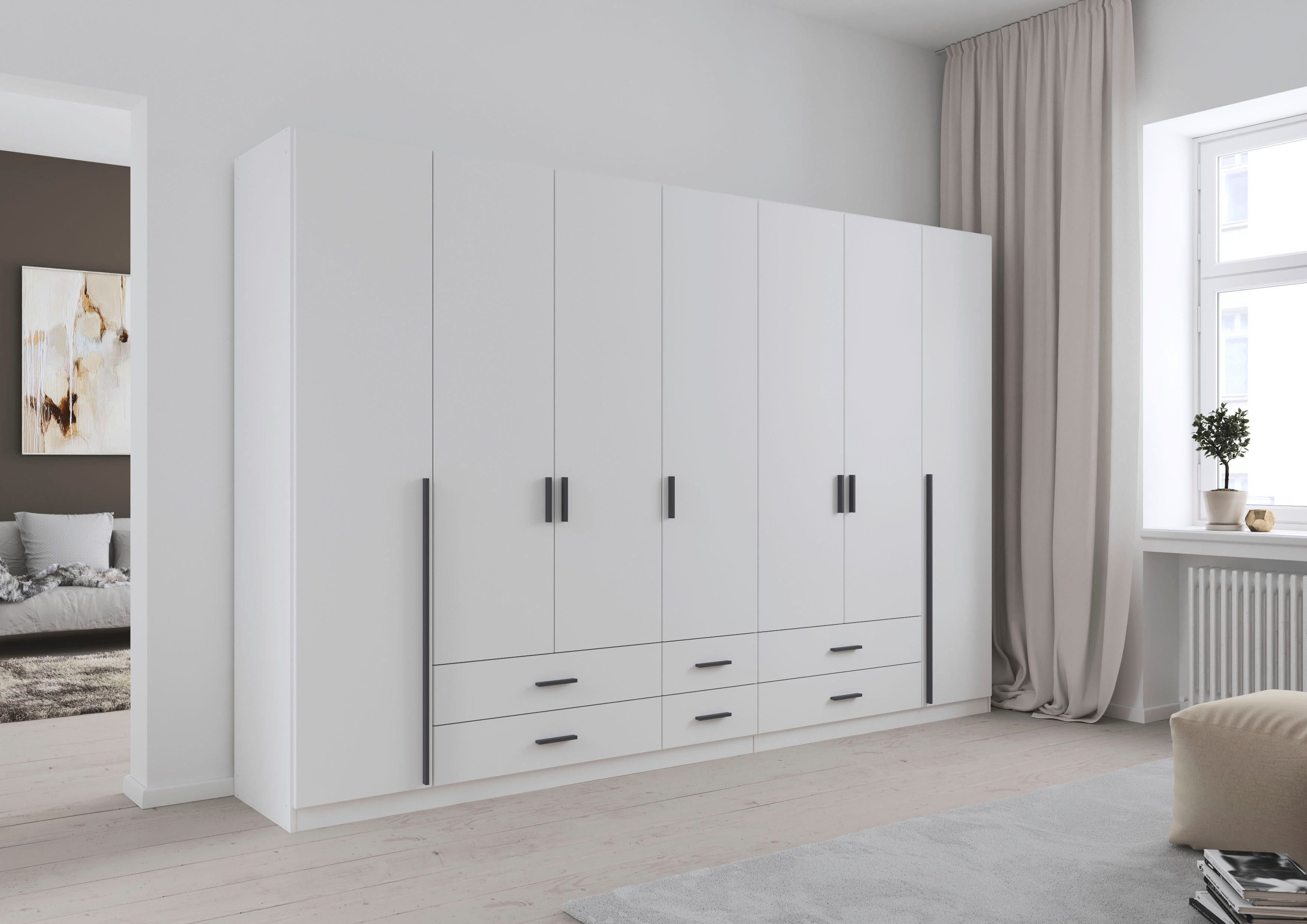 rauch Drehtürenschrank Kleiderschrank Garderobe GAMMA Breiten 315 cm (in 3 Ausstattungen BASIC/CLASSIC/PREMIUM (inkl. SOFT-CLOSE-Funktion) mit Schubladen, verschiedene Griff-Varianten TOPSELLER MADE IN GERMANY