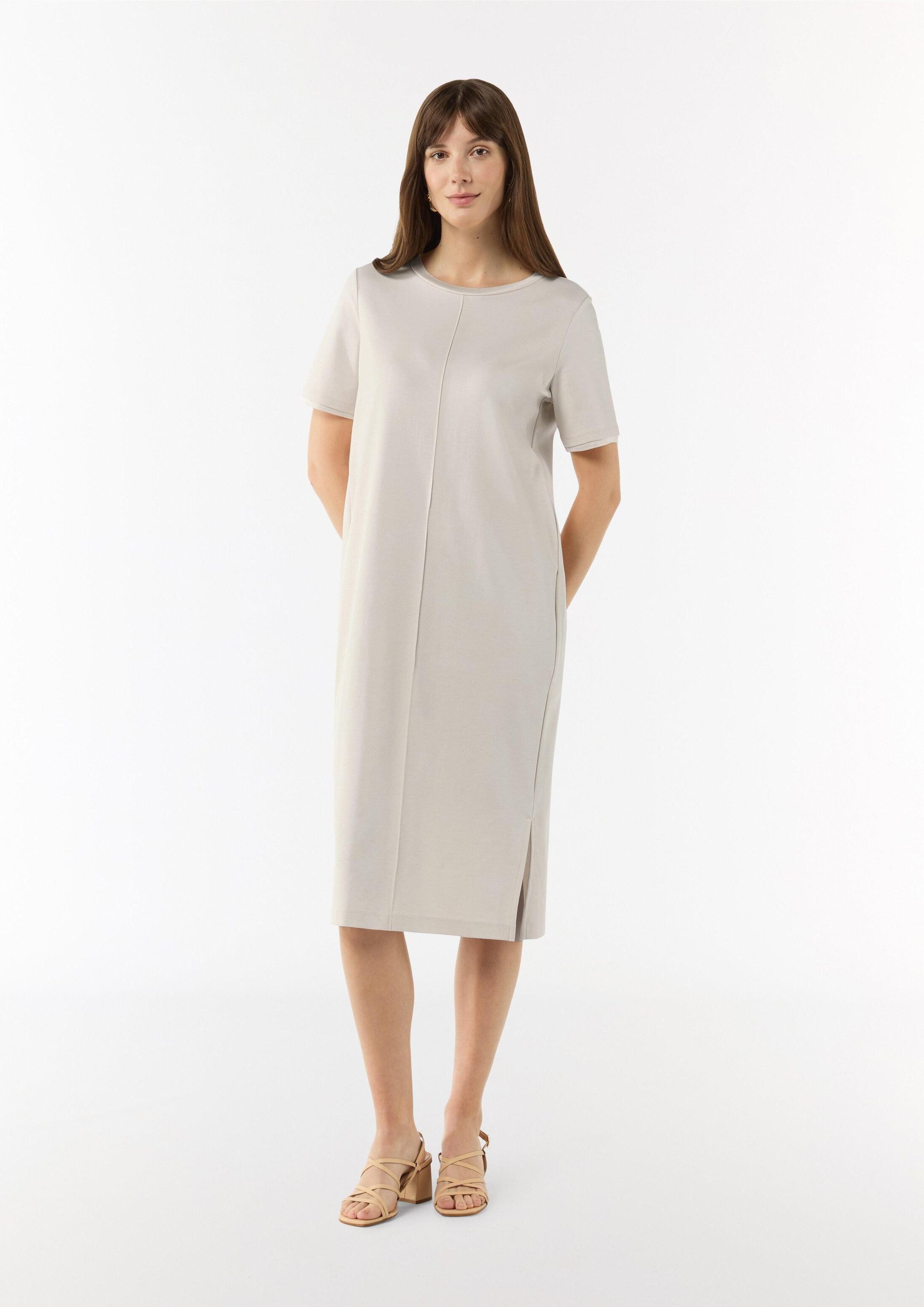 comma Midikleid Kleid T-Shirt-Kleid mit seitlich geschlitztem Saum