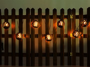 meineWunschleuchte LED Solarleuchte, LED fest integriert, warmweiß, 2er Set Outdoor Solar Lichterkette Kugel-n für Garten & Balkon, 4,1 M