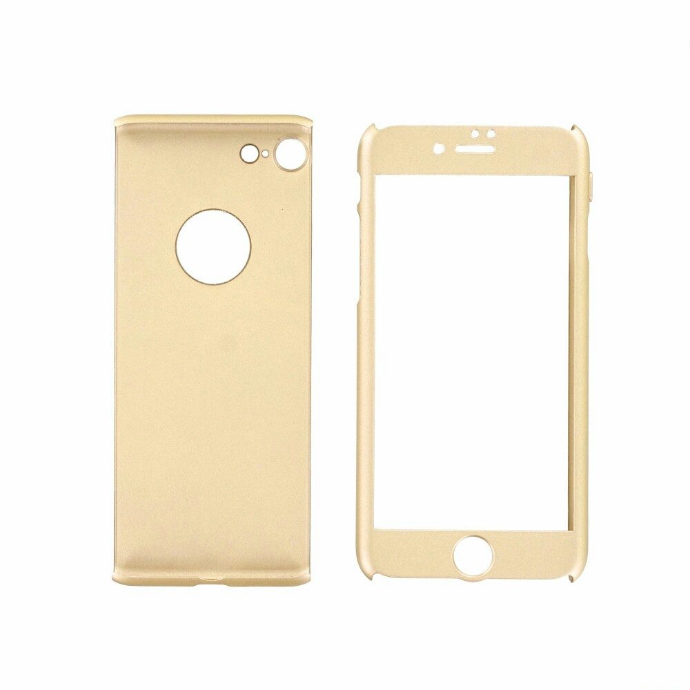 Handytasche 360° Handyhülle für iPhone 7 Gold Schutz Case (Universaltasche)