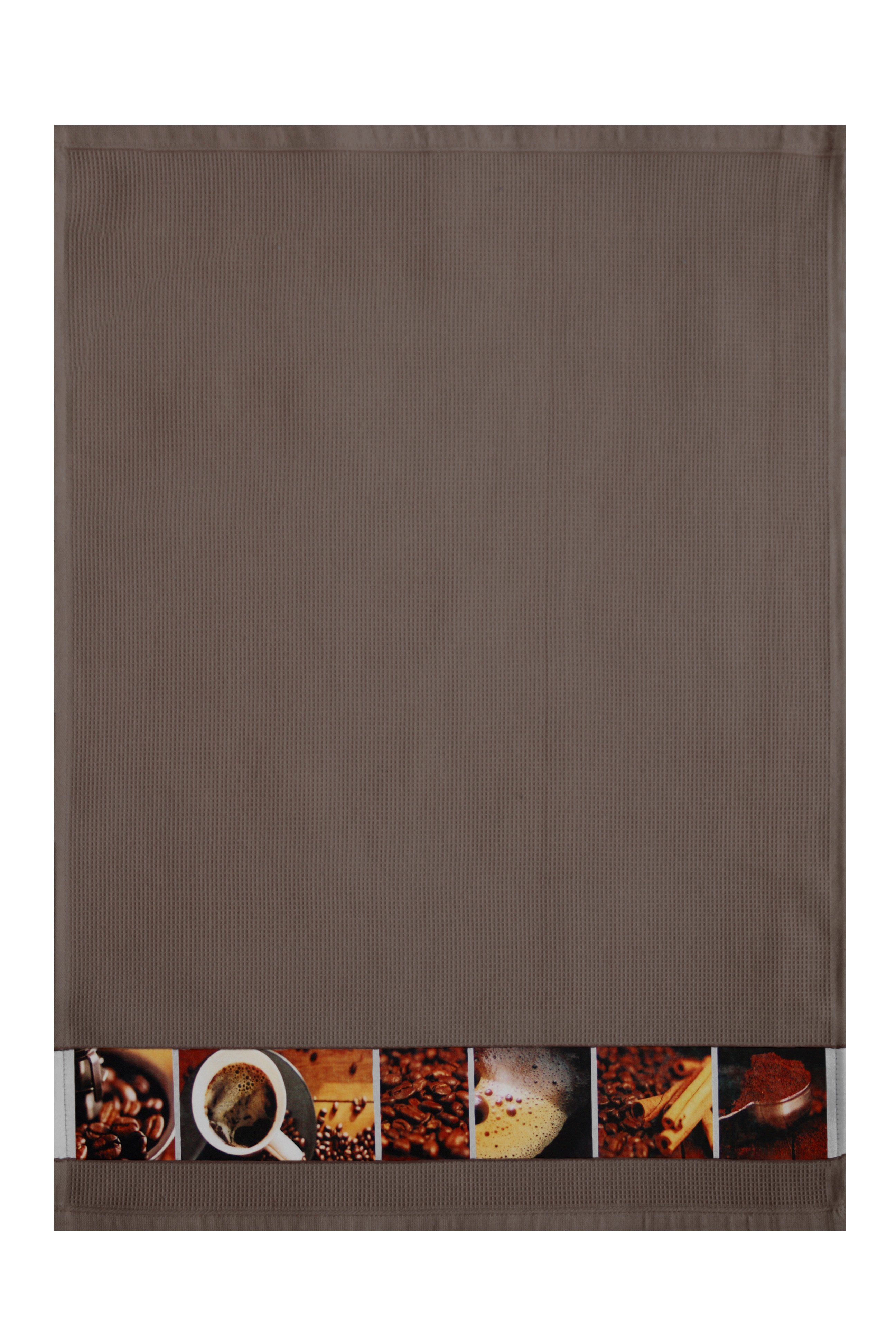 framsohn frottier Geschirrtuch Waffel 50 x 70 cm (1Stk), (1-tlg) Kaffee - Braun