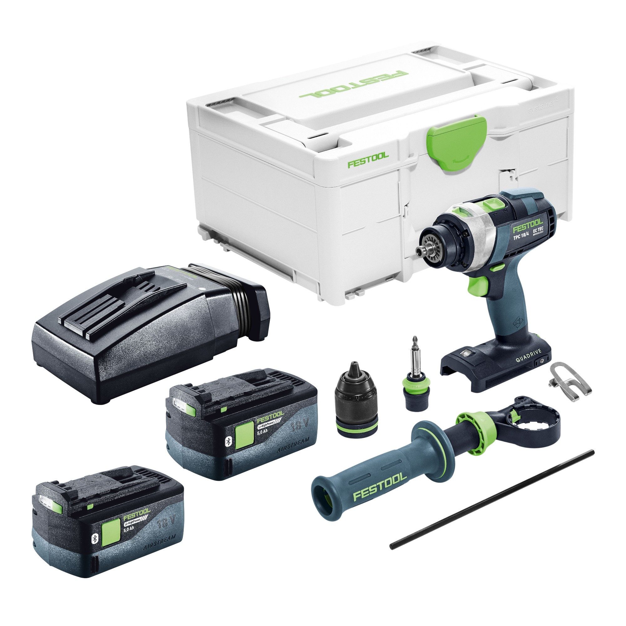 FESTOOL Akku-Schlagbohrschrauber TPC 18/4-Basic 18 V 75 Nm Brushless + 2x Akku 5,0 Ah + Ladegerät