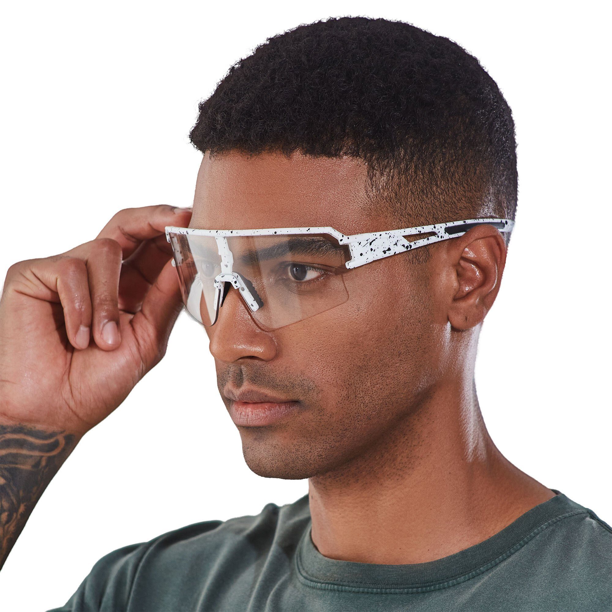 YEAZ Sportbrille SUNSPOT sport-sonnenbrille weiß/transparent, Sport-Sonnenbrille weiß / transparent