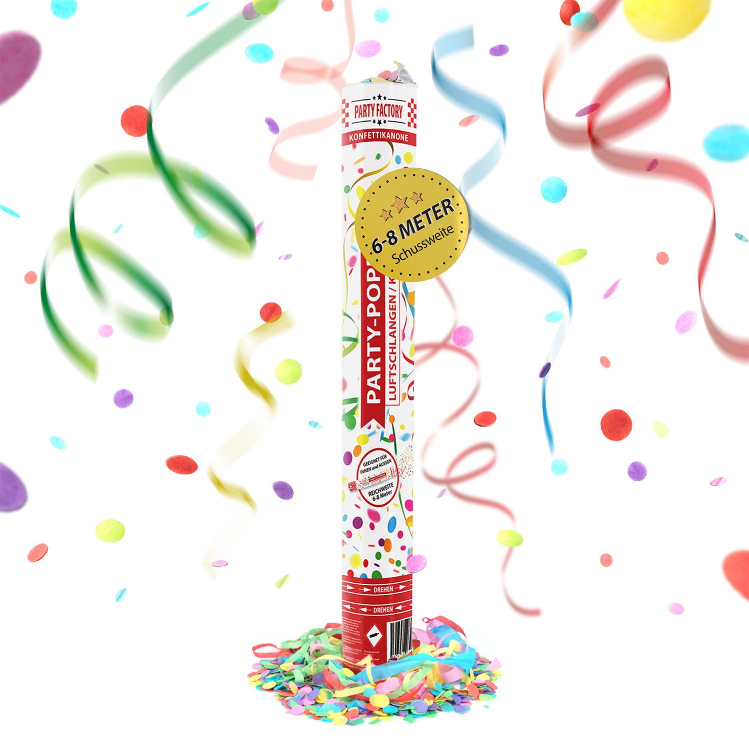 Party Factory Konfetti Party Popper 40cm Luftschlangen Konfetti bunt
