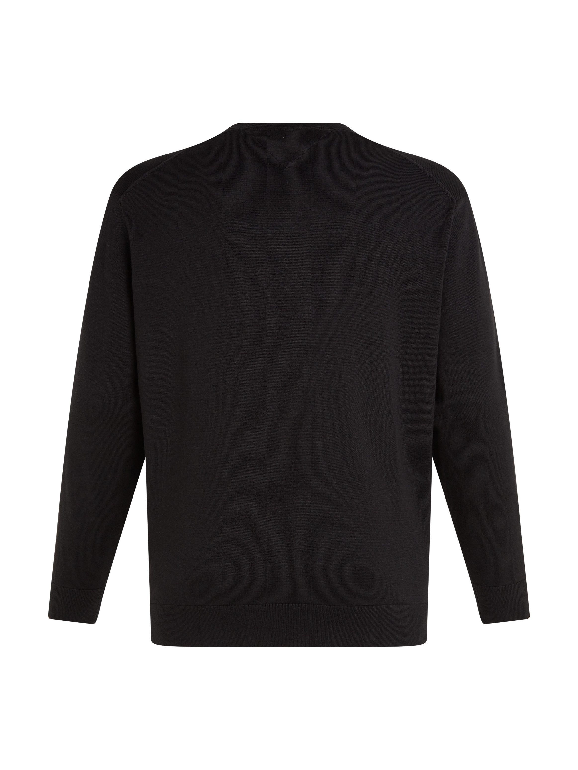 Tommy Hilfiger Big & Tall V-Ausschnitt-Pullover BT-WCC ESSENTIAL V NECK-B Große Größen mit Logostickerei