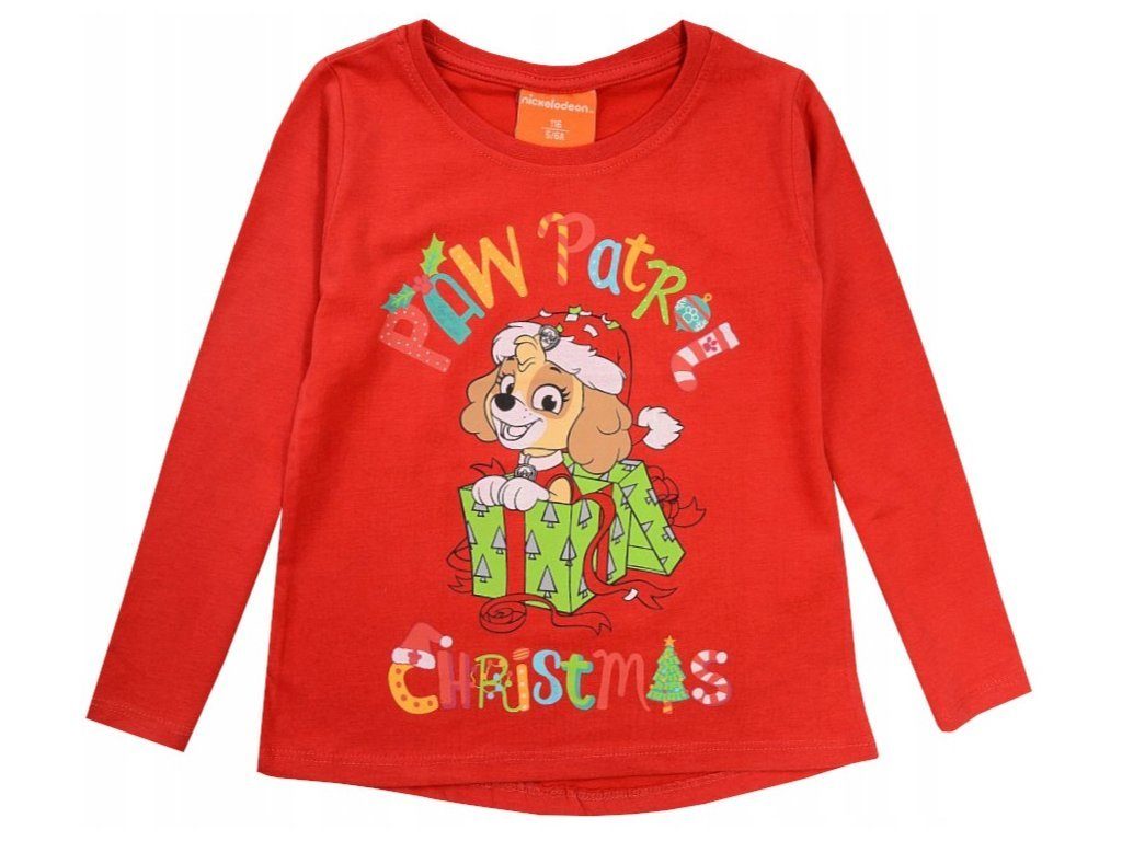 PAW PATROL Langarmshirt Langarmshirt zu Weihnachten Weihnachtsshirt