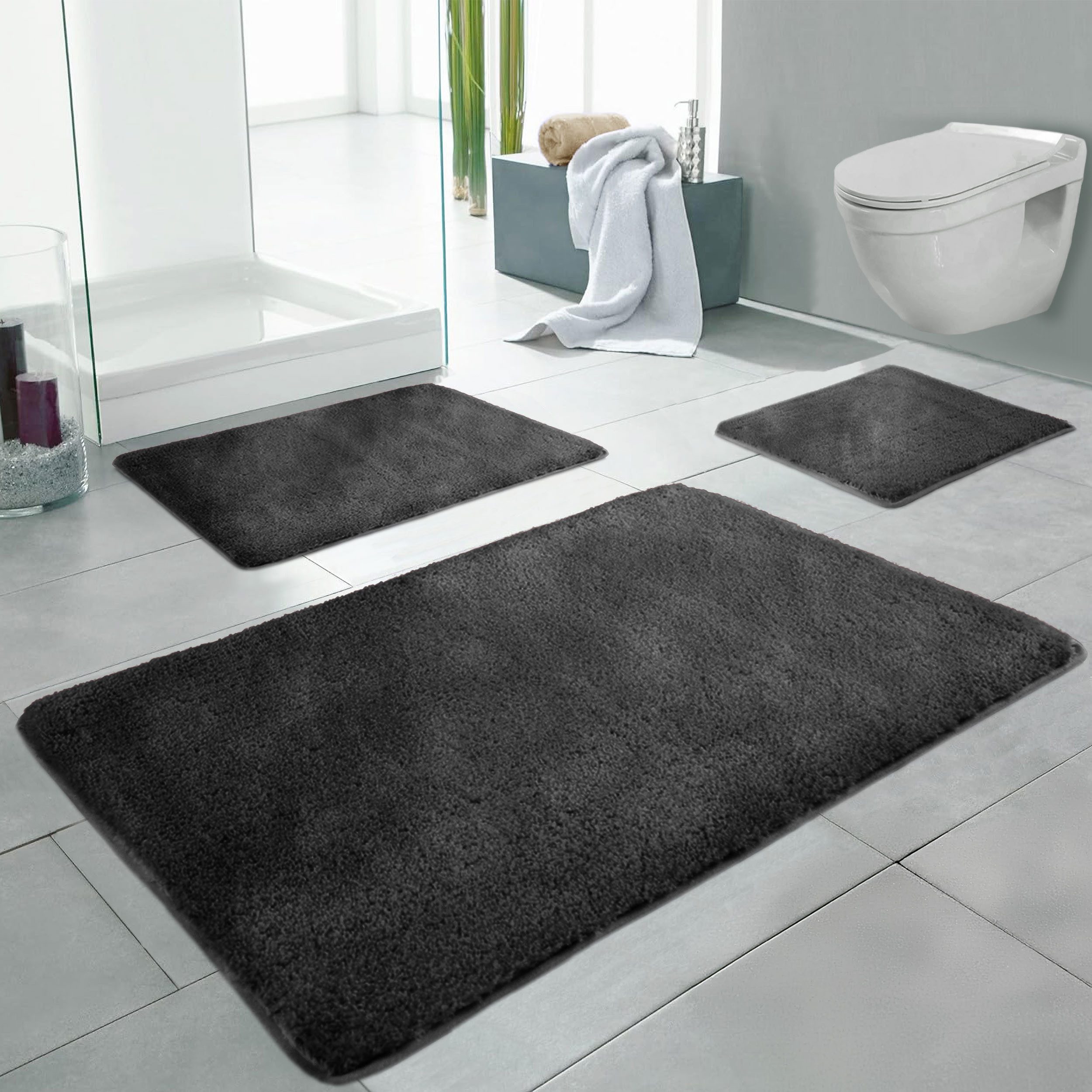 LindenBerg Badematte Badvorleger mit Mikrofaser - Badezimmer Teppich, Höhe günstig online kaufen