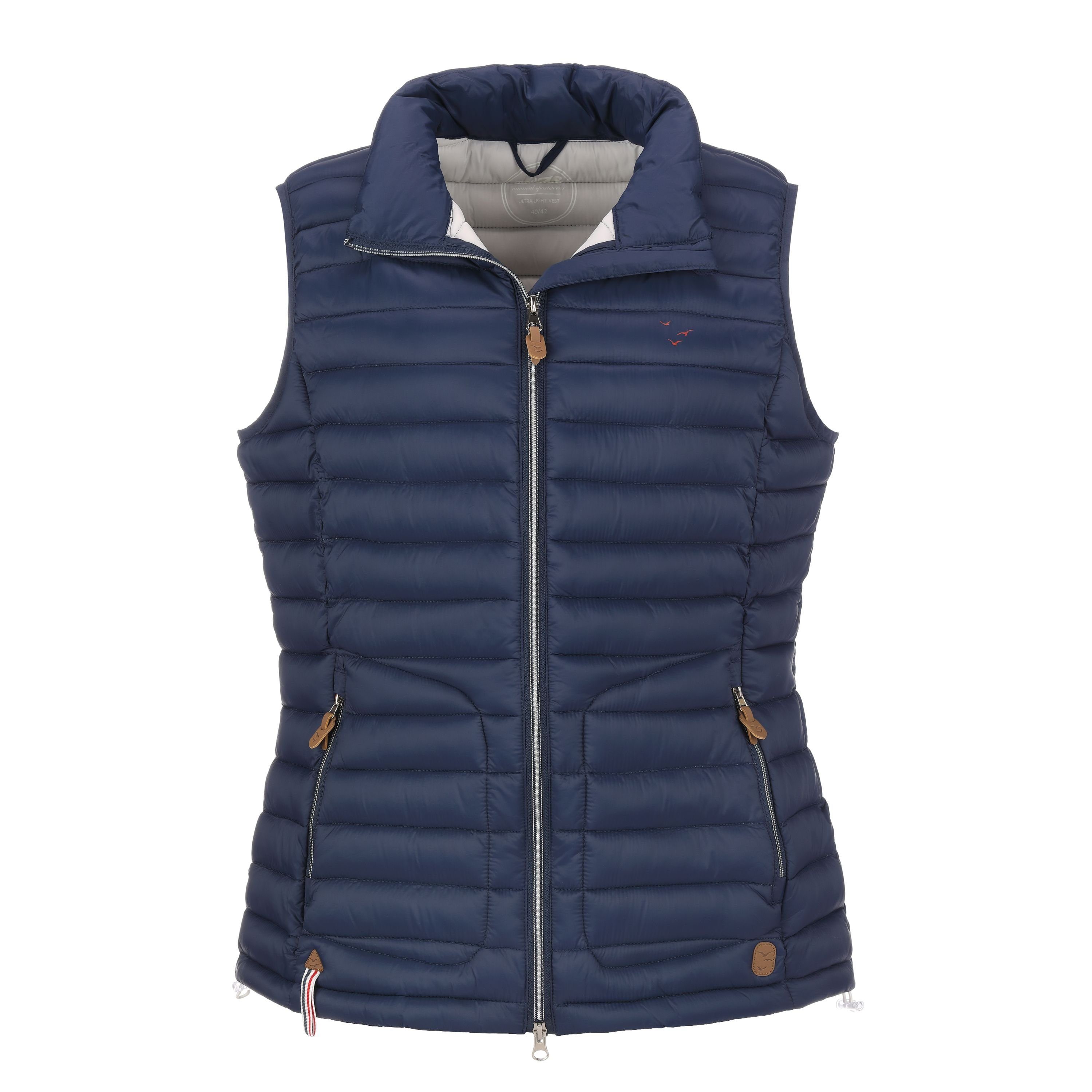 modAS Steppweste Damen Weste unifarben - mit Stehkragen und 2-Wege-Reißvers günstig online kaufen