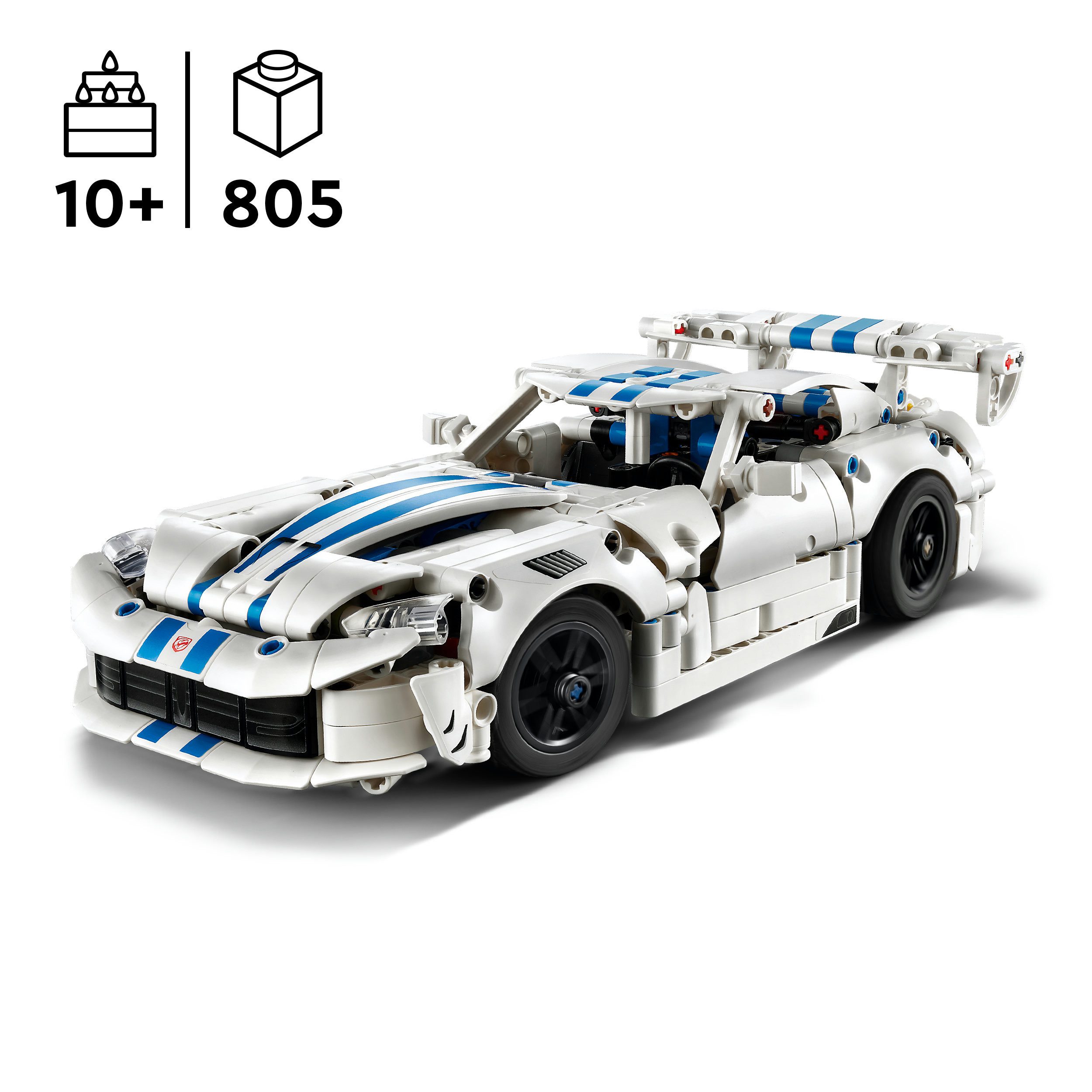LEGO® Dodge Viper GTS-R Sportwagen (42234), LEGO Technic Konstruktionsspielsteine, (805 St), Made in Europe