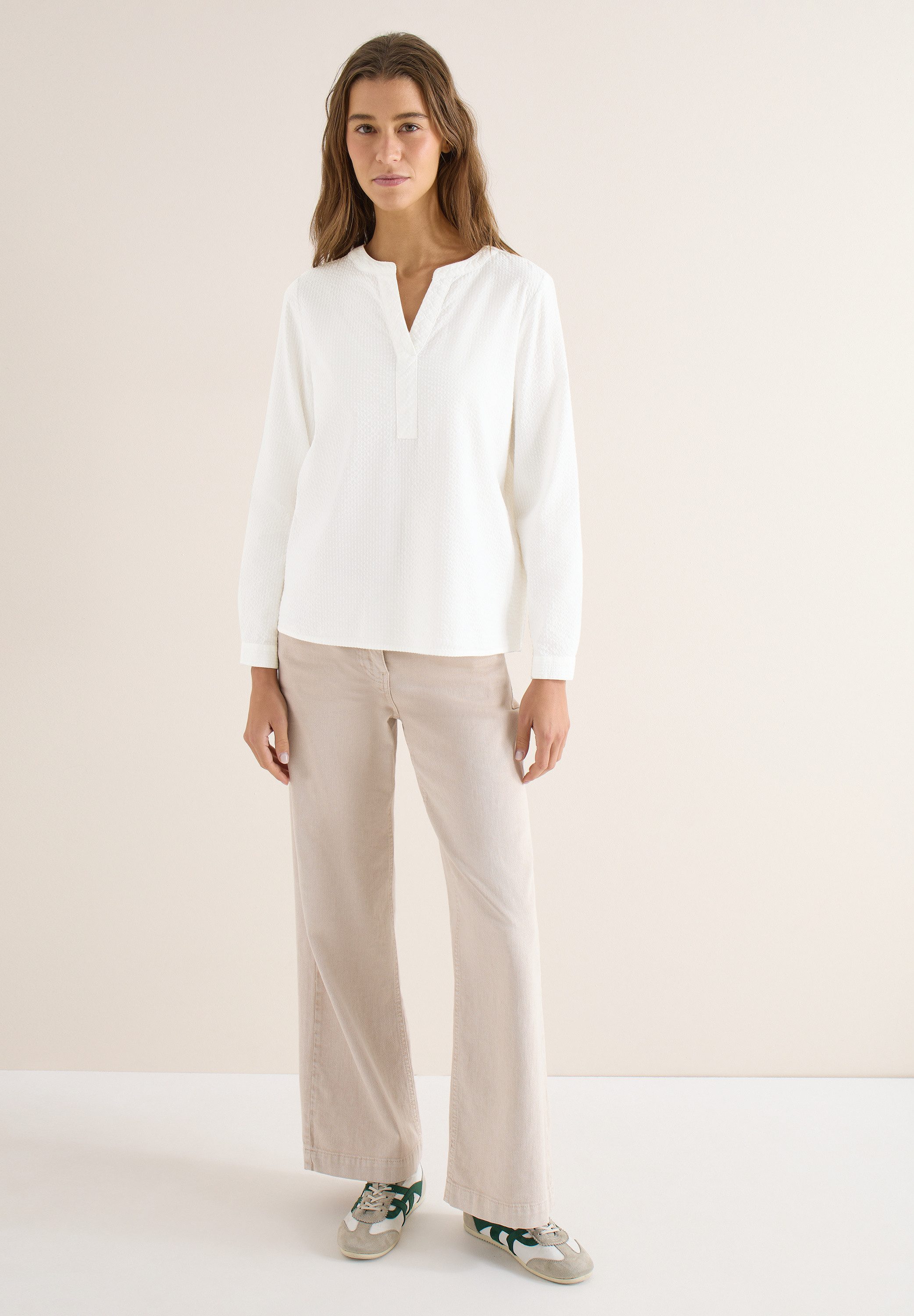 CECIL Langarmbluse im soften Baumwoll-Mix