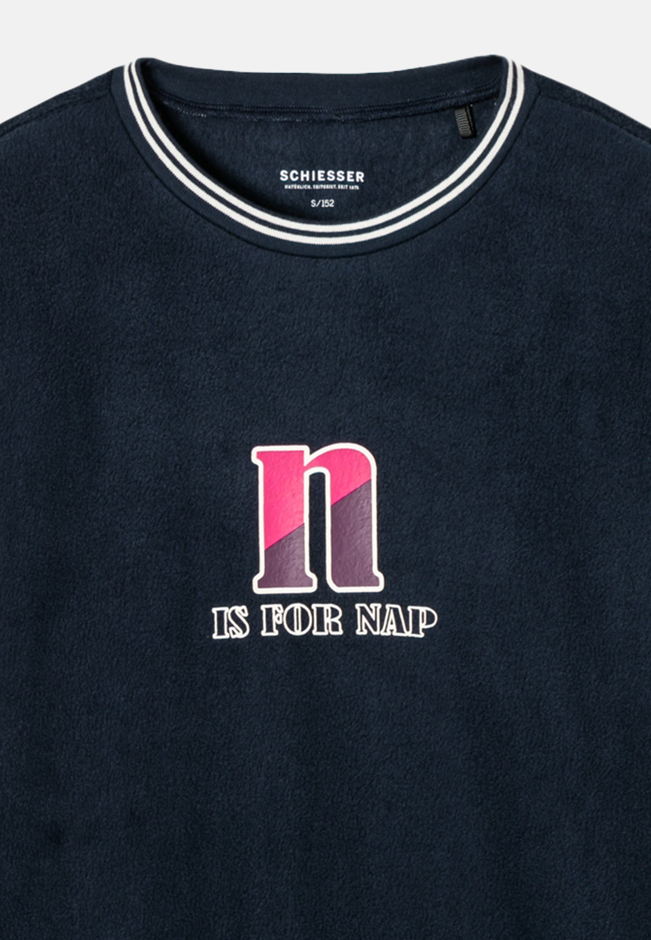 Langarm-Sleepshirt Brust-Print (1-tlg) mit Schiesser - Nachthemd Nightwear Nachthemd