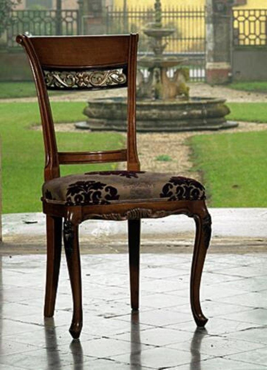 JVmoebel Esszimmerstuhl, Echtholz Stühle Esszimmer Design Stuhl mit geschnitzten Mustern
