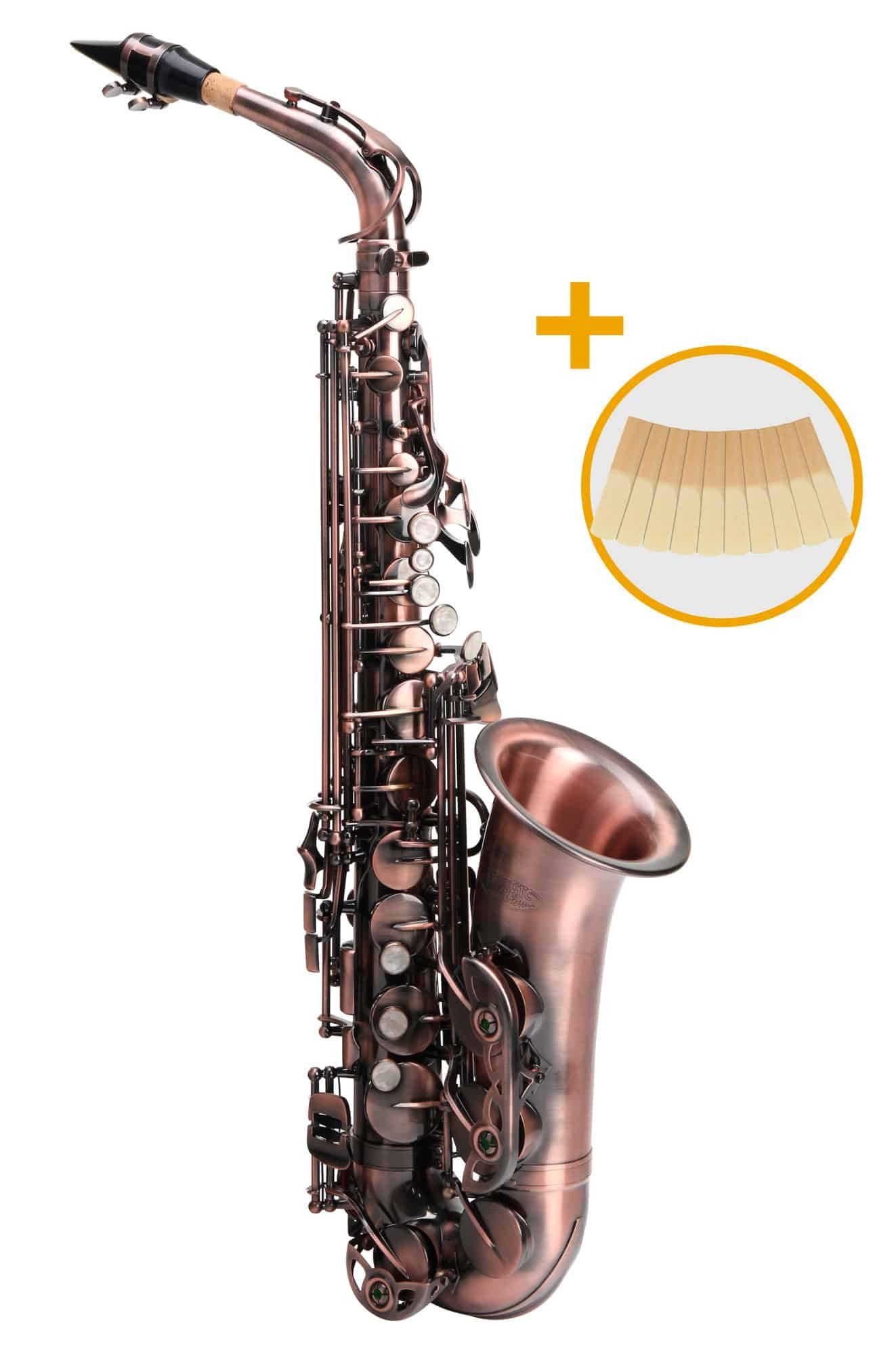 Classic Cantabile Saxophon Alt Saxophon, Alto Sax Spar-Set, 6-St., Set mit Koffer, Zubehör und Blätter, Altsaxophon mit Hoch-Fis-Klappen
