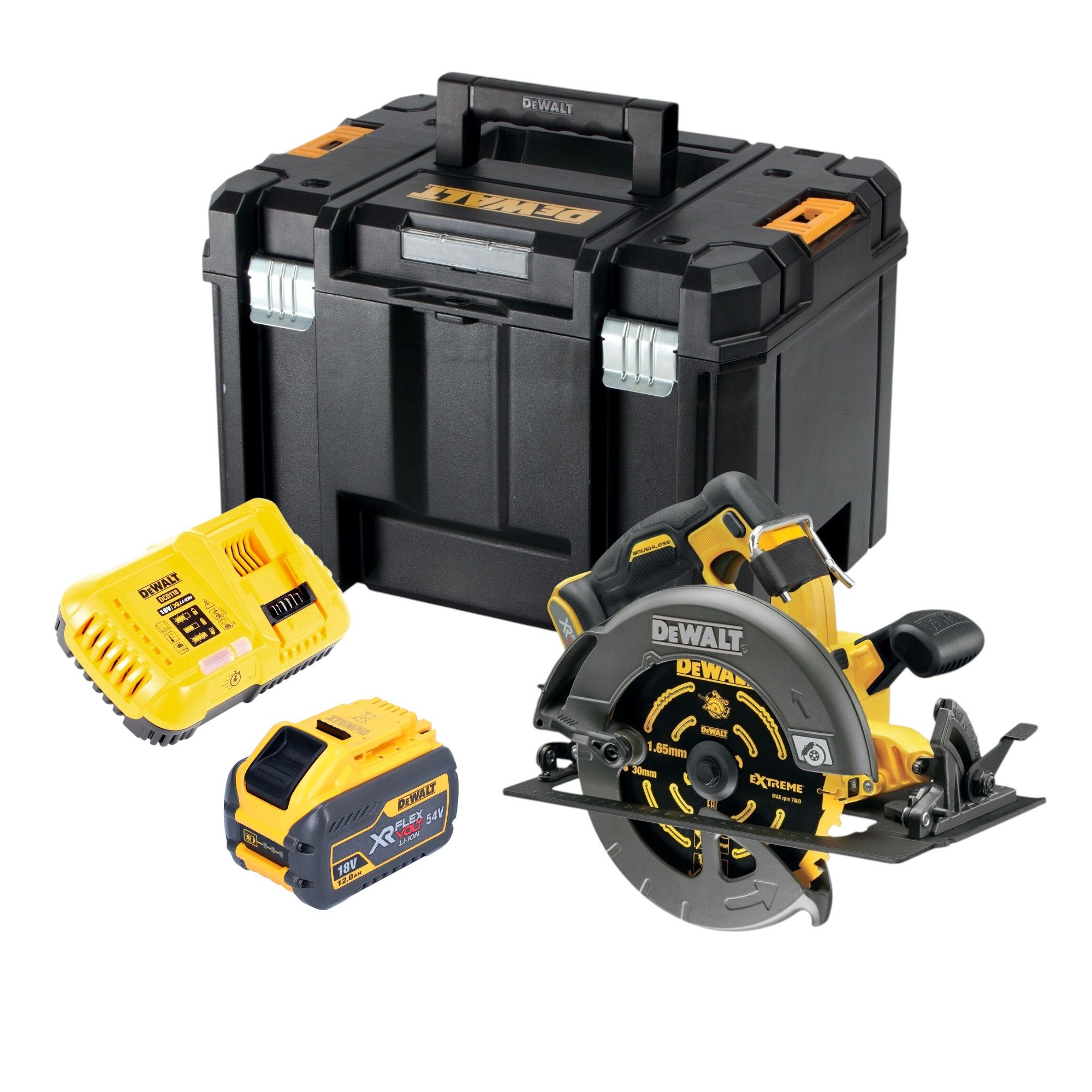 DeWalt Akku-Handkreissäge DCS 578 Y1T Akku Kreissäge 54V XR FlexVolt 190 mm Brushless