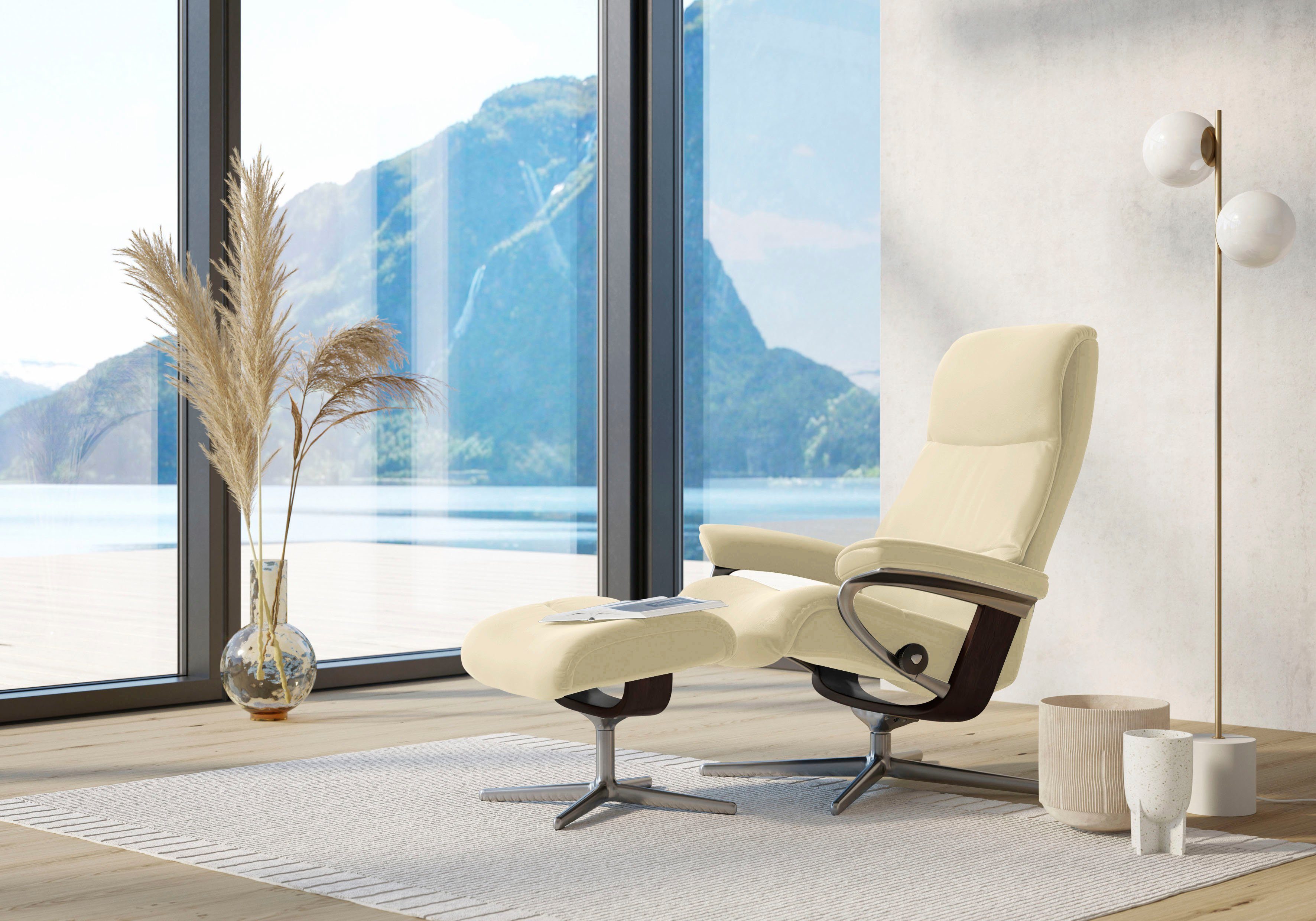 Stressless® Relaxsessel View, mit Cross Base, Größe S, M & L, Holzakzent Braun