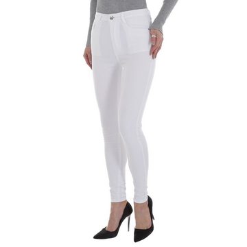 Ital-Design Skinny-fit-Jeans Damen Freizeit Stretch High Waist Jeans in Weiß