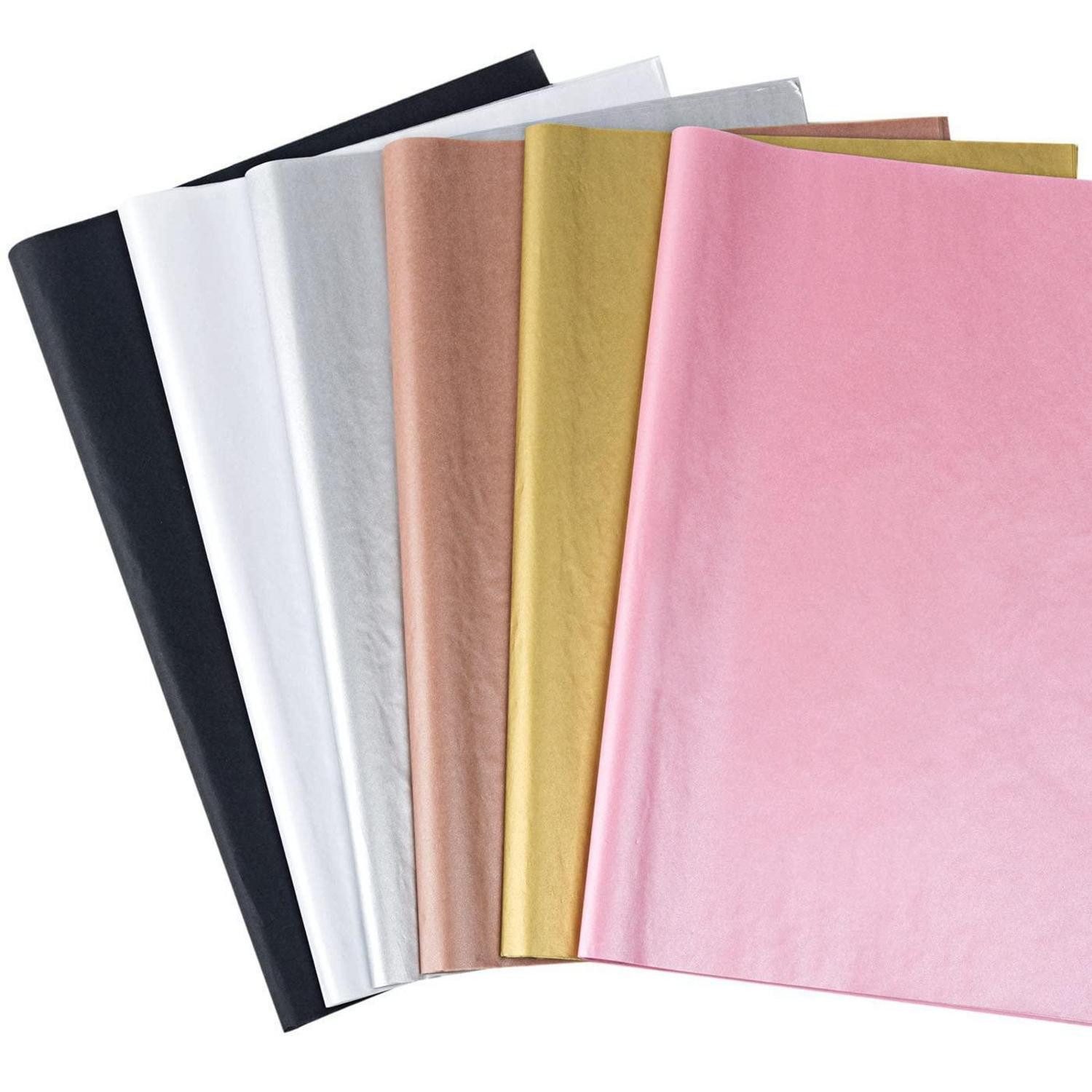 LuxusKollektion Geschenkpapier Geschenkpapier 60 Blatt Roségold Gold Silber Rosa Schwarz Weiß, (60St)