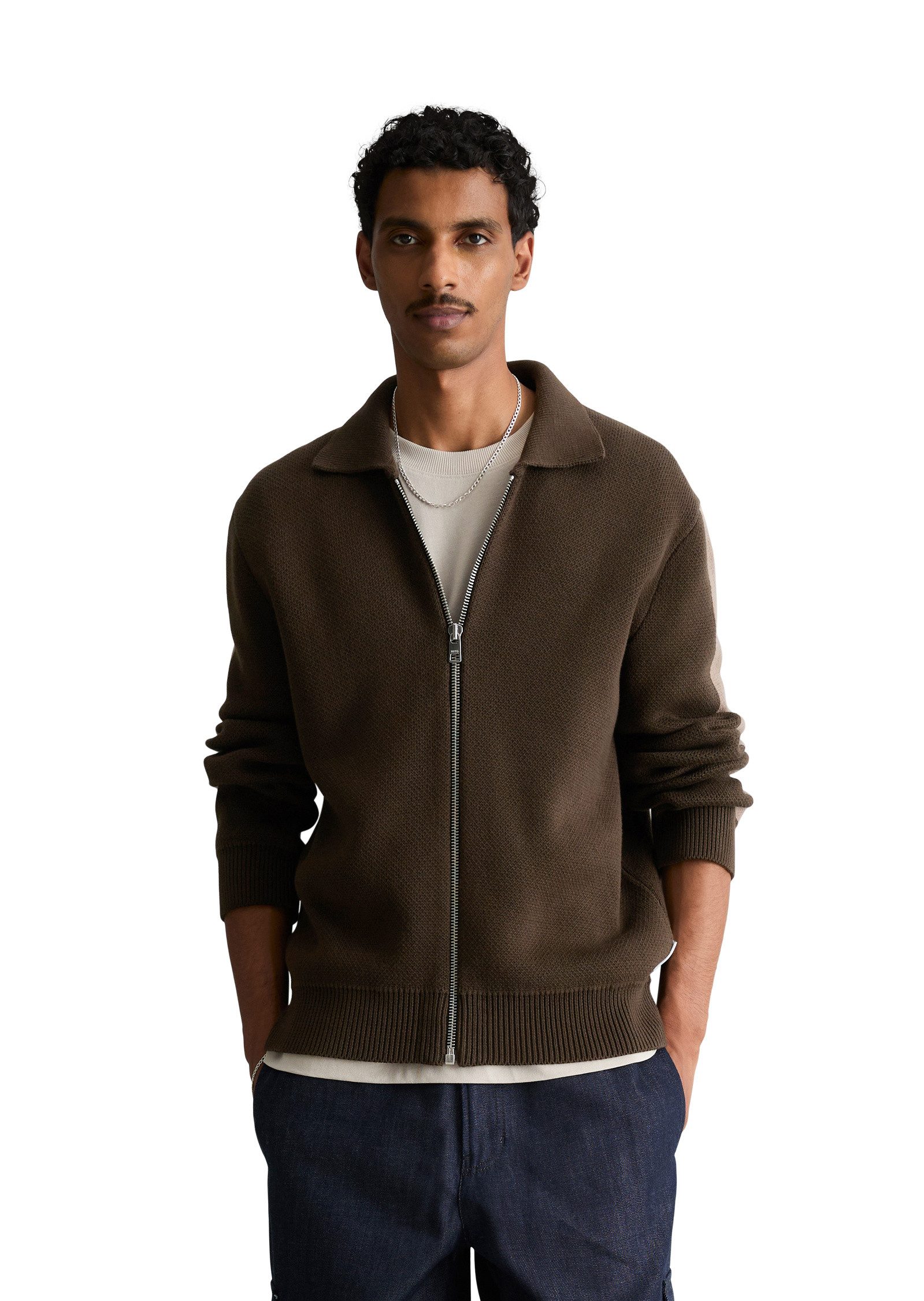 Marc O'Polo DENIM Cardigan aus schwerem Bio-Baumwoll-Strick