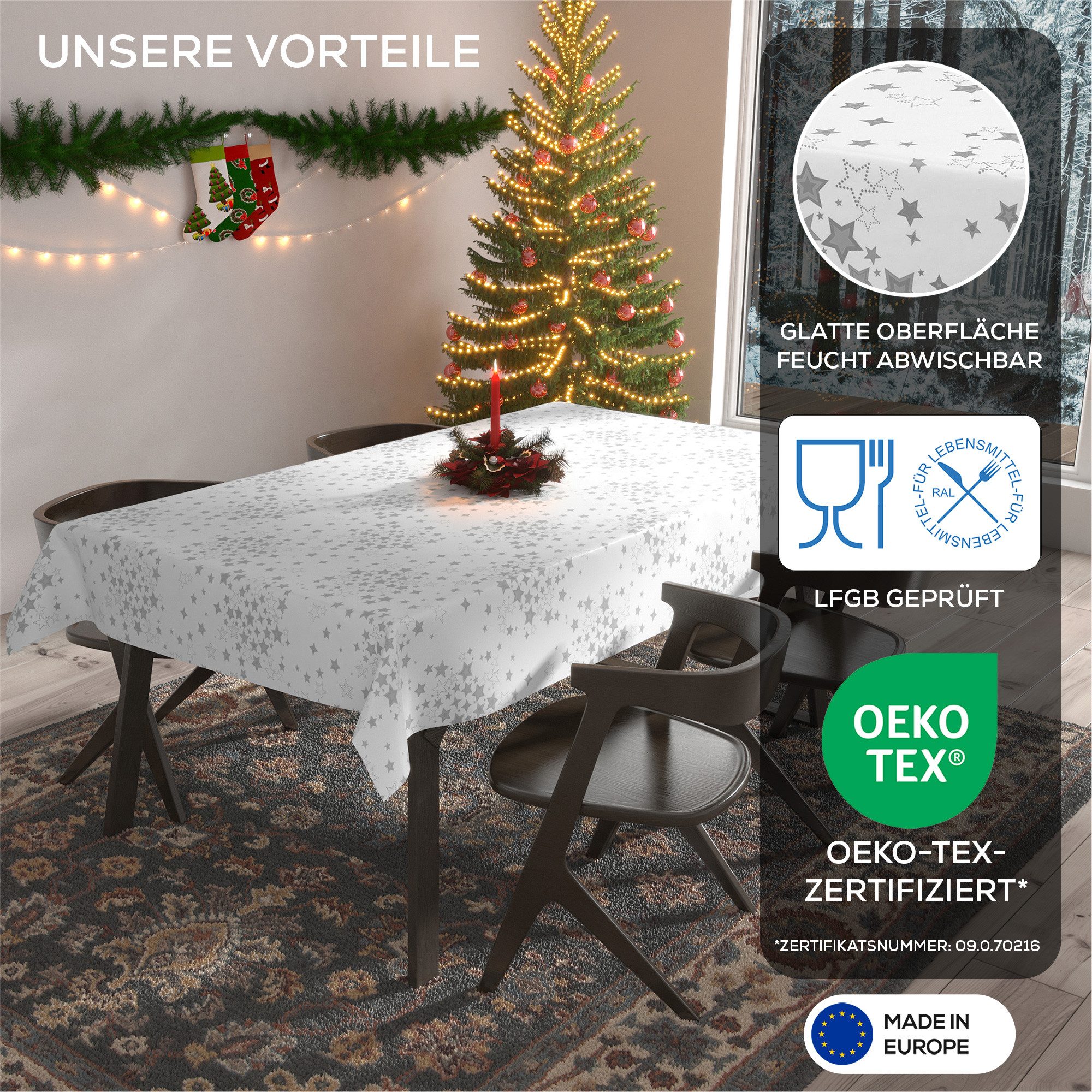 Beautex Tischdecke Wachstuchtischdecke abwischbar Tischdecke RUND günstig online kaufen