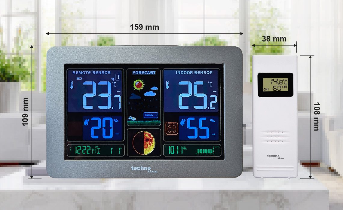 technoline WS 6469 Funkwetterstation (1x Außensender, mit farbenfrohem Display und Trendanzeige)