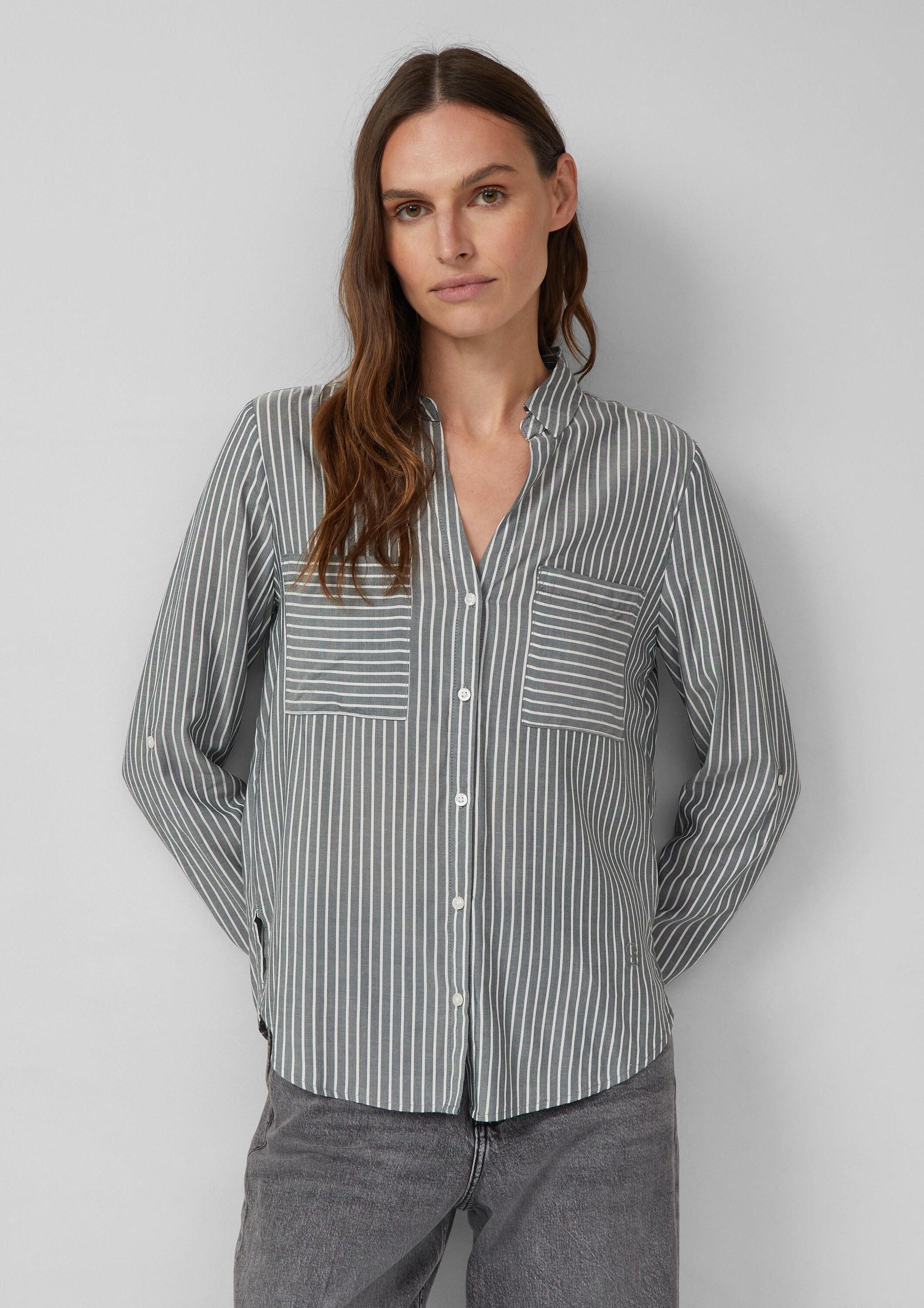 s.Oliver Langarmbluse Bluse Streifenbluse mit aufgesetzten Taschen im Regul günstig online kaufen