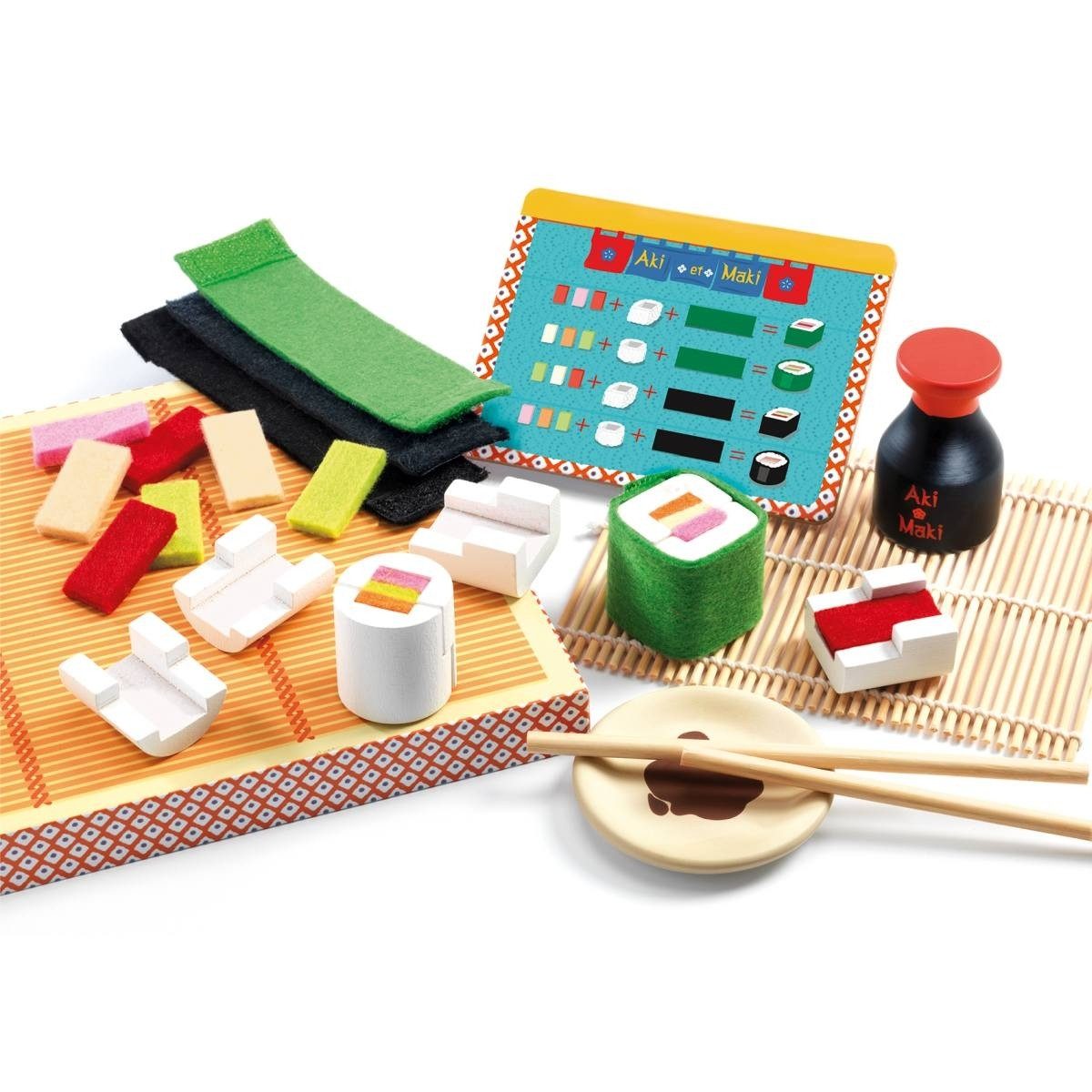 DJECO Spielküche Kinderküchenzubehör Sushi-Set für kreatives Rollenspiel ab 4 Jahren