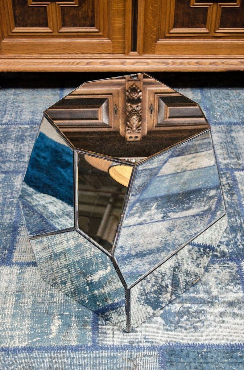 Casa Padrino Spiegelglas 60 50 - H. cm Beistelltisch mit x 65 x Designer Beistelltisch Designer Kollektion antikem