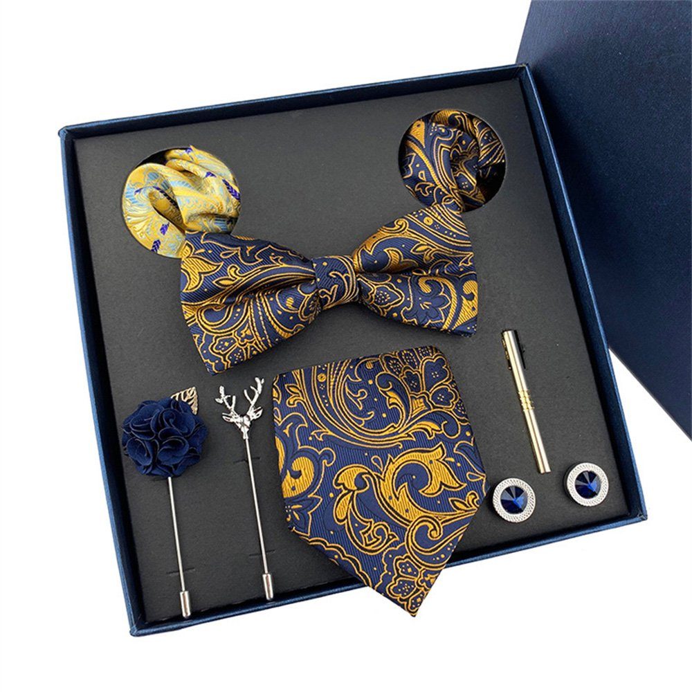 Dekorative Krawatte Herren Krawatten-Set, Business Krawatten-Set für Männer (9-St) Ein komplettes Set von Anzugzubehör C