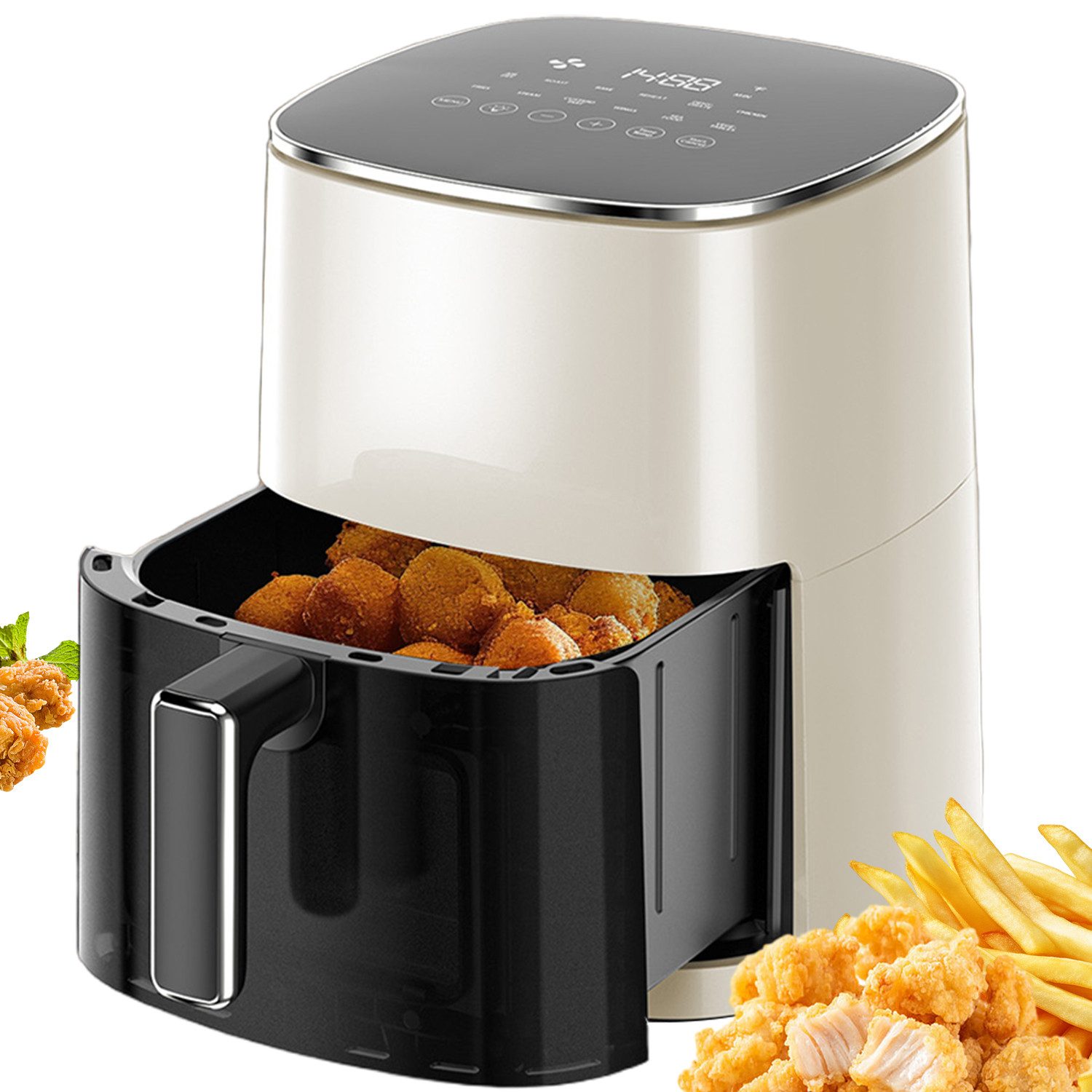 AIMAX Heißluftfritteuse XXL Airfryer 6L Touch Display, Sichtfenster 12 Automatikprogramme, 1700 W, Spülmaschinenfest, fettarmes gesundes Kochen, Für 3-5 Personen