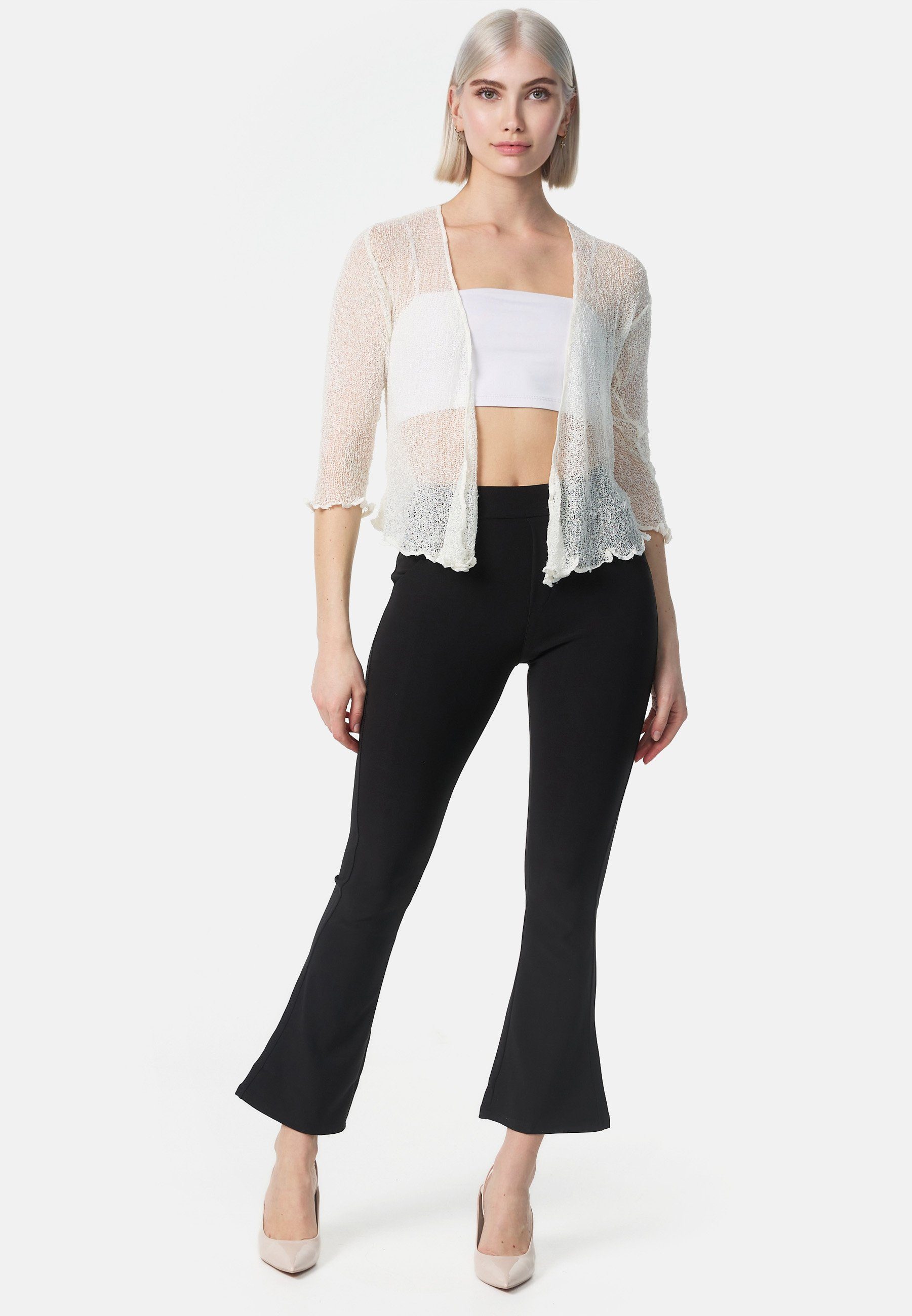 ikat Bolero IKA01 (Sommerlicher angenehm leichter Damen Bolero mit 3/4 Arm)
