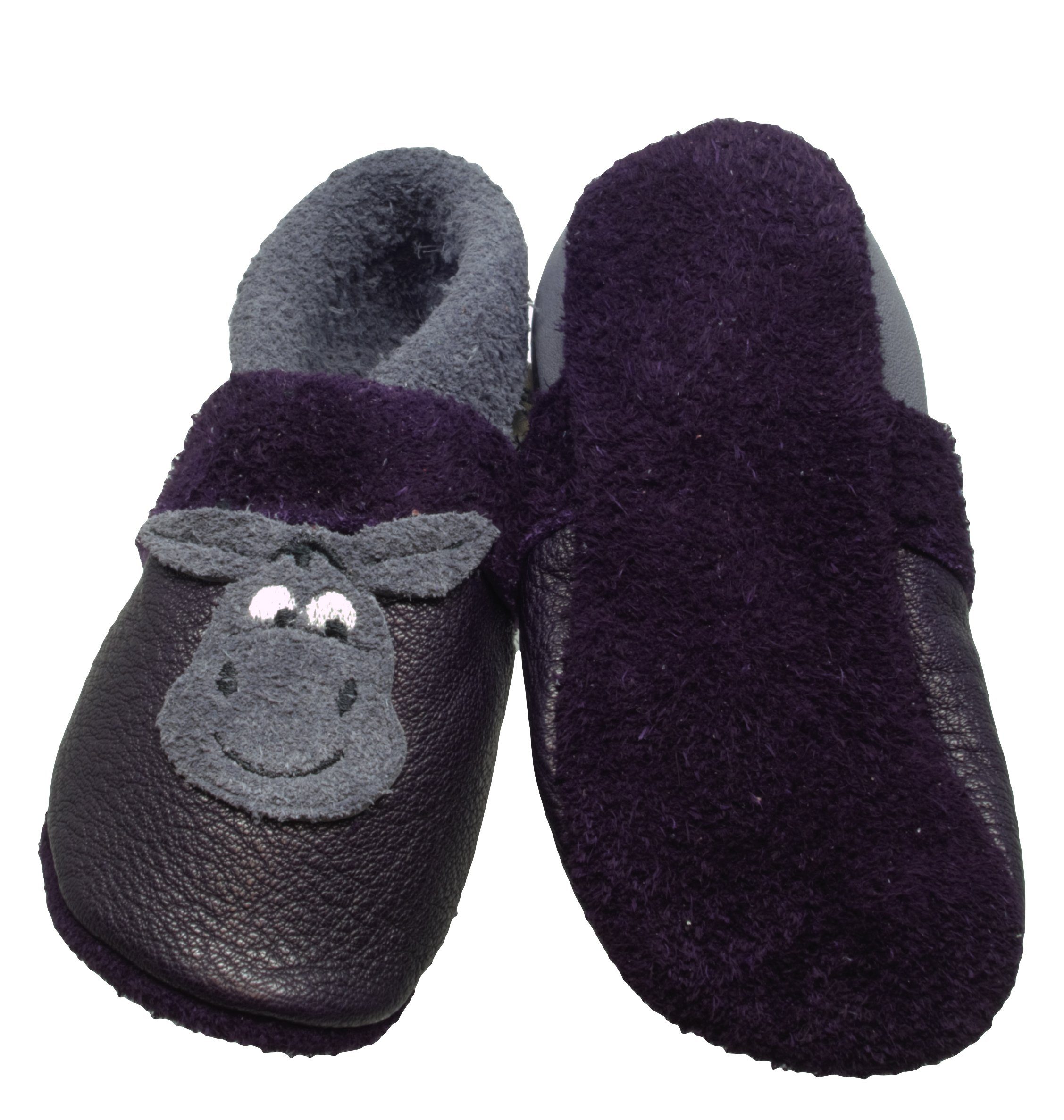 Pantolinos Krabbelschuhe Pantolinos Esel Hausschuhe Ökoleder Grün Krabbelschuh