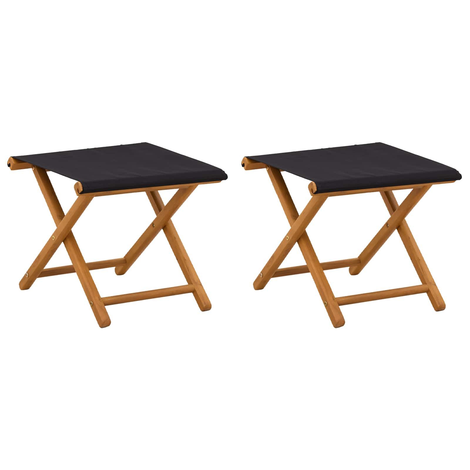 vidaXL Gartenliege Liegestuhl 2 pcs Massives Eukalyptus Holz Schwarz, 2 St.