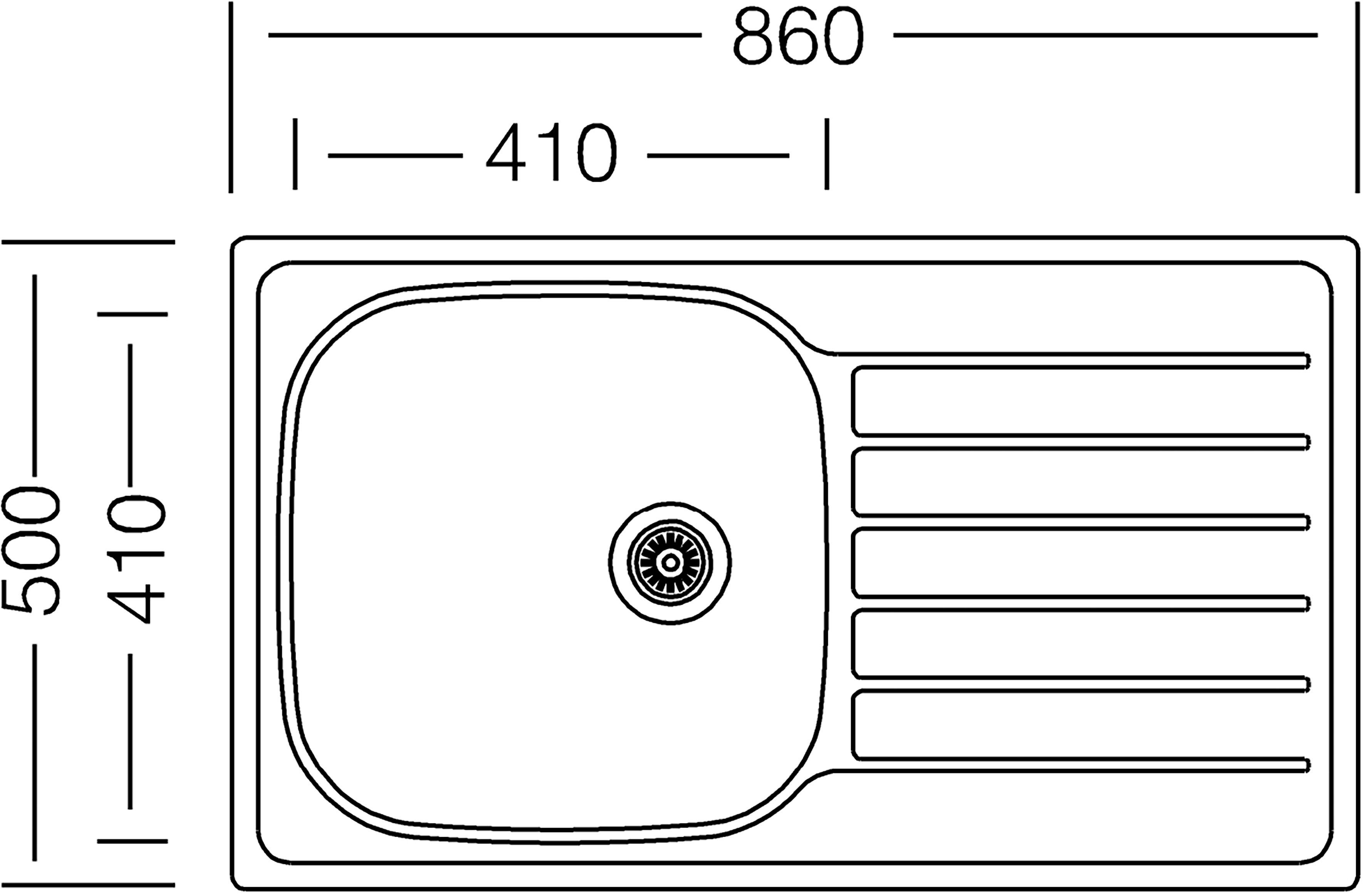 RESPEKTA Edelstahlspüle, 86/50 cm, (1 St)