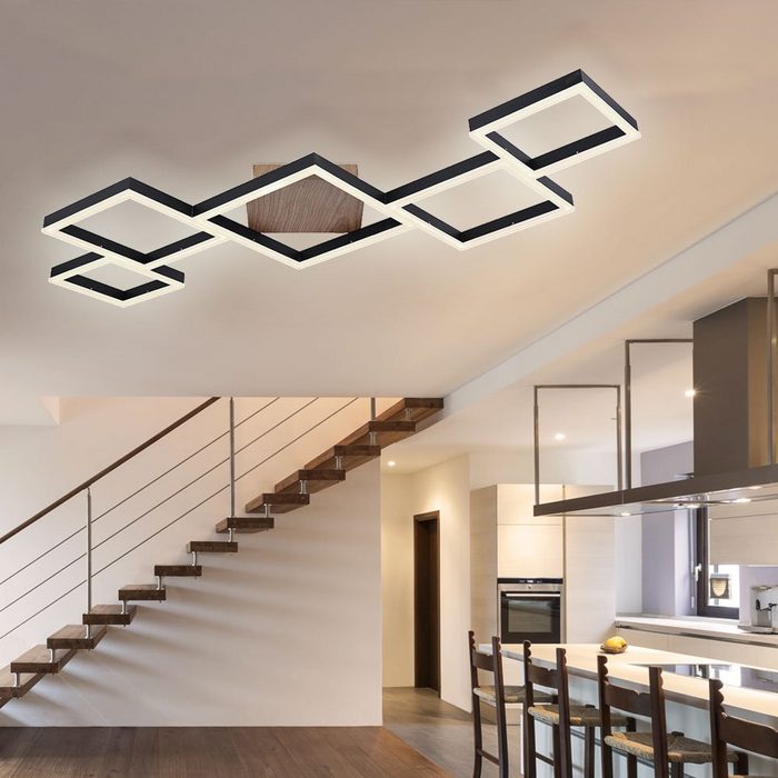 etc-shop LED Deckenleuchte LED-Leuchtmittel fest verbaut Kaltweiß Warmweiß Neutralweiß Tageslichtweiß Deckenleuchte Wohnzimmer dimmbar Wohnzimmerlampe Modern LED