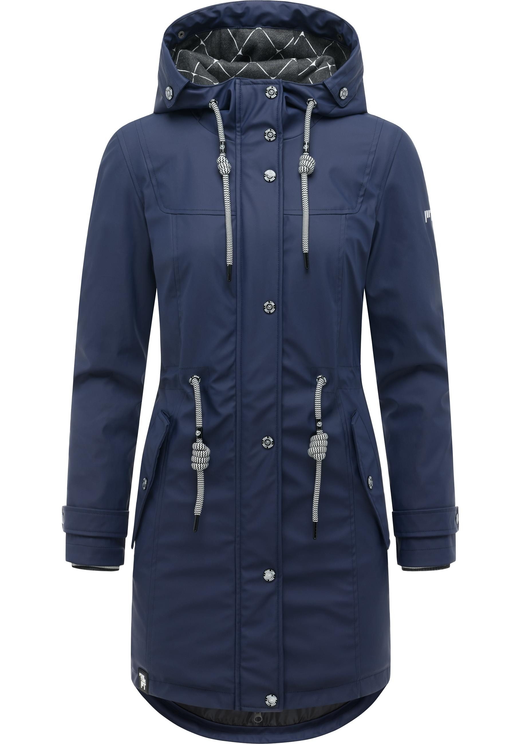 PEAK TIME Regenjacke L60042 stylisch taillierter Regenmantel für Damen