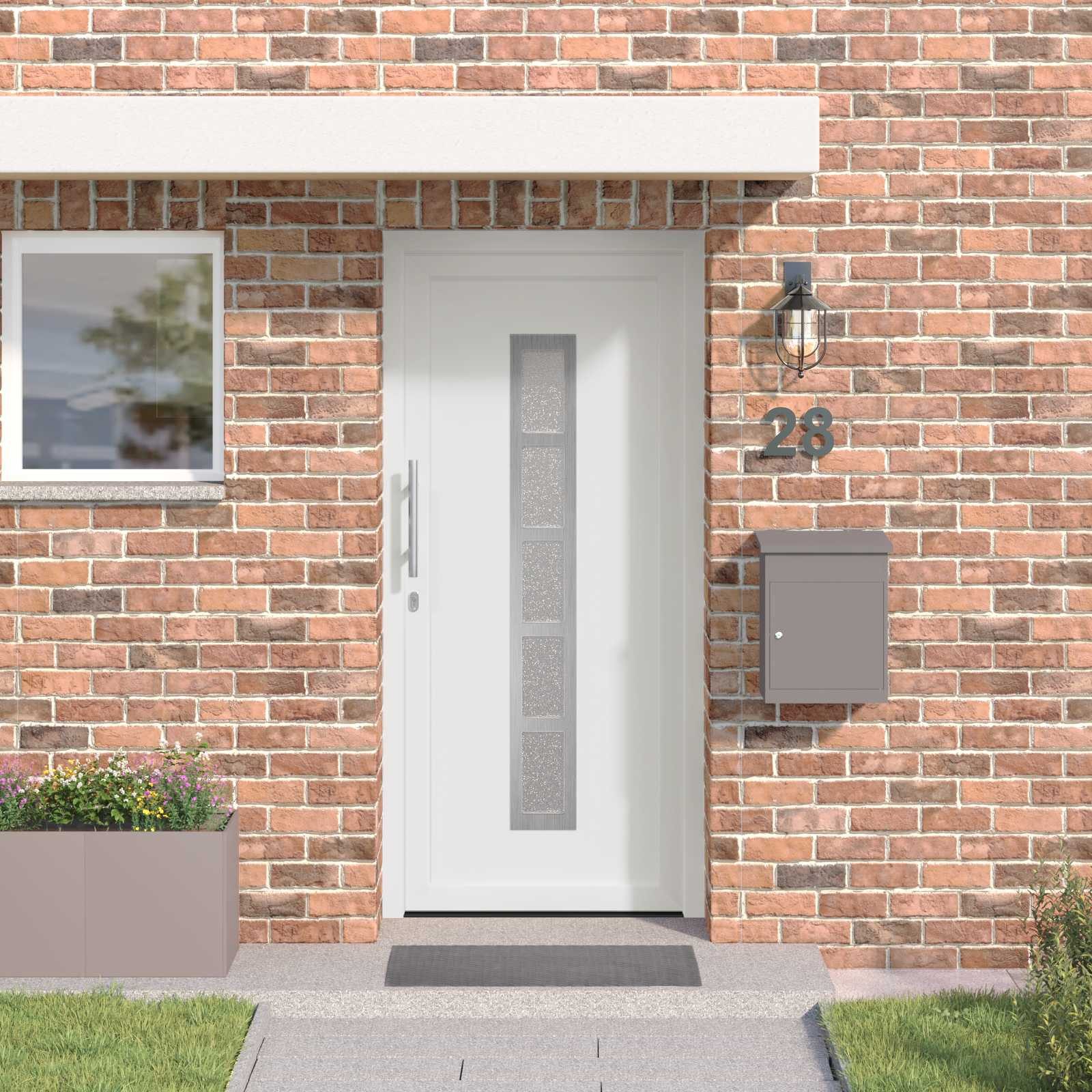 vidaXL Haustür Vordertür 108 x 208 cm PVC Weiß (1-St)