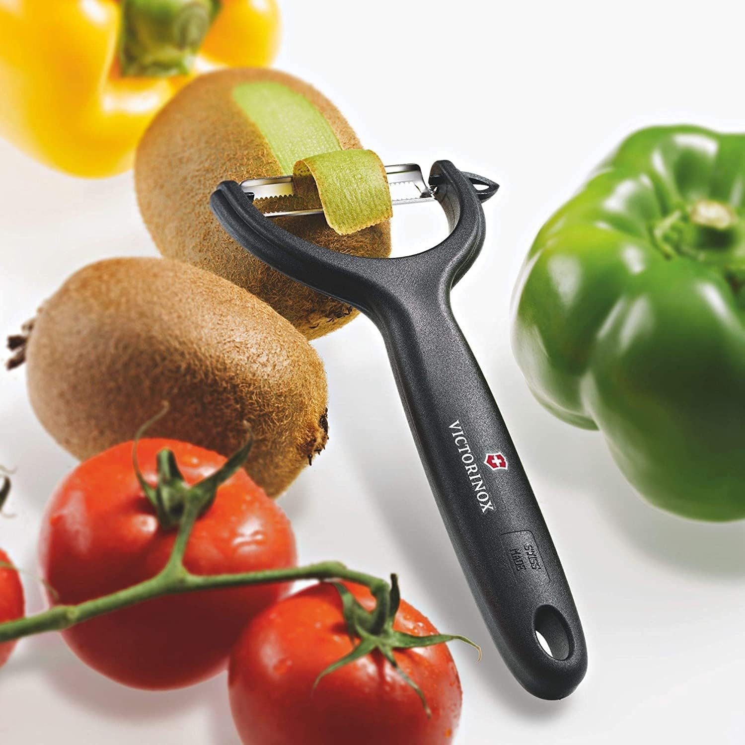 Victorinox Spargelschäler Universalschäler Duo Pack, extra scharf, Zackenschliffklinge, zweis, chneidig ergonomischer Griff, Limited Edition Hellgelb