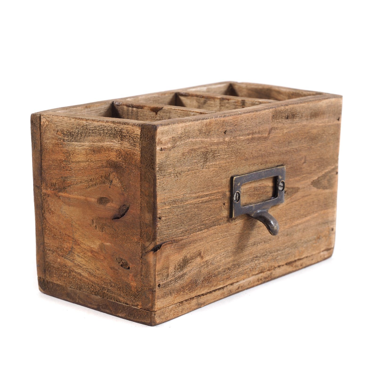 Aufbewahrungsbox STIFTEHALTER "BOX 18", Altholz massiv, 19x12 cm (BxH), Stiftebox, F
