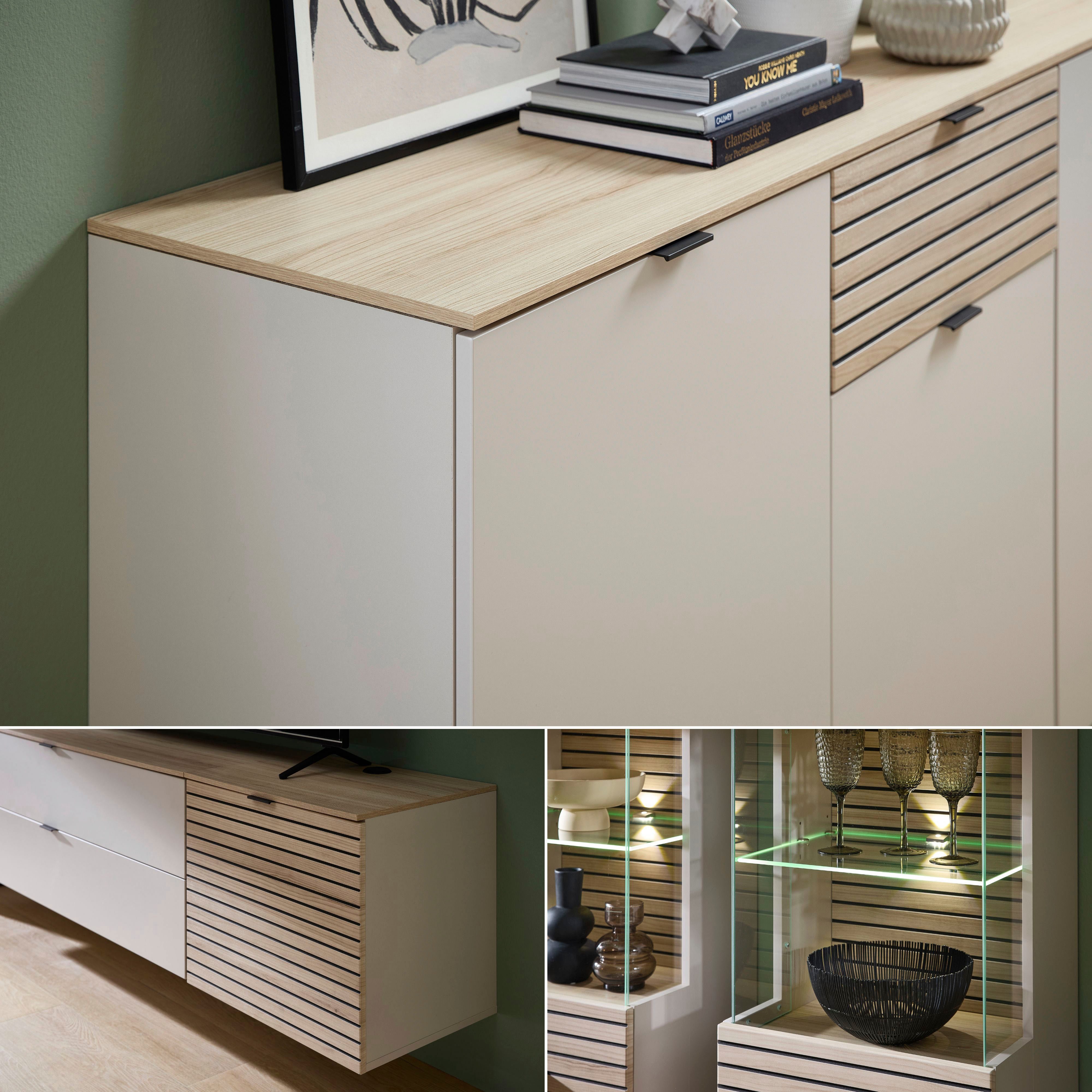 Innostyle Wohnwand Ina Wohnwand, 340x200x44 cm (B/H/T), (6-St)