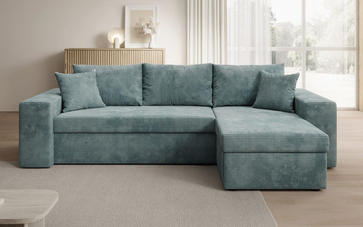 Luxusbetten24 Schlafsofa Designer Sofa Denver, mit Stauraum und Schlaffunktion