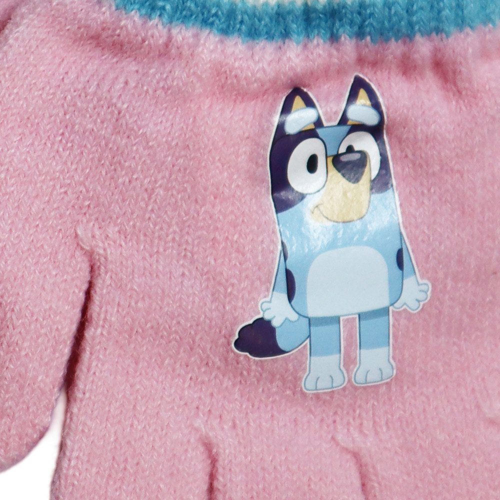 Bluey Strickhandschuhe Bluey Kinder Mädchen Handschuhe Fingerhandschuhe Onesize von 4 bis ca. 8 Jahre