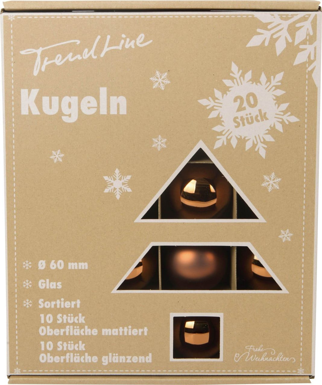Trend Line Weihnachtsbaumkugel TrendLine Weihnachtskugeln aus Glas Ø 6 cm