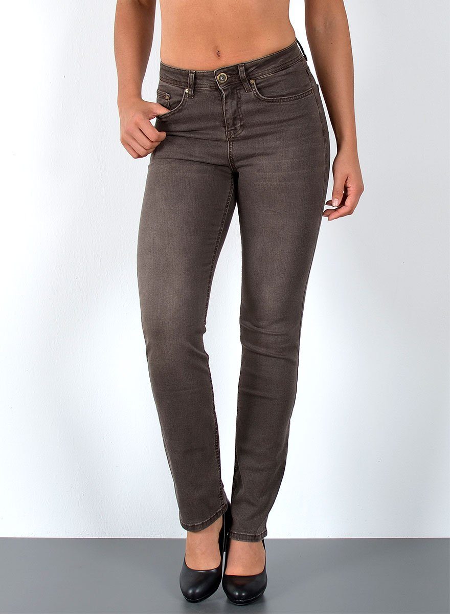 ESRA Straight-Jeans Premium High Waist Jeans Damen Straight Leg Hosen Stretch-Jeans G8 Straight Leg Damen Jeans High Waist Hose Stretch Regular Jeanshose