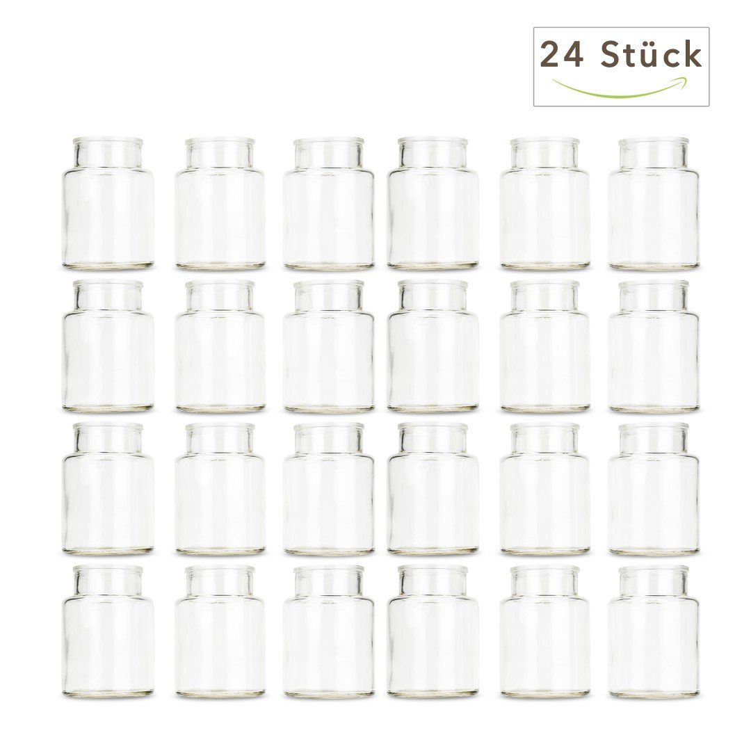 NaDeco Dekovase Apothekerflaschen, Packung 10x7cm ca. Deko-Glasflaschen 24 mit Stück, Maße