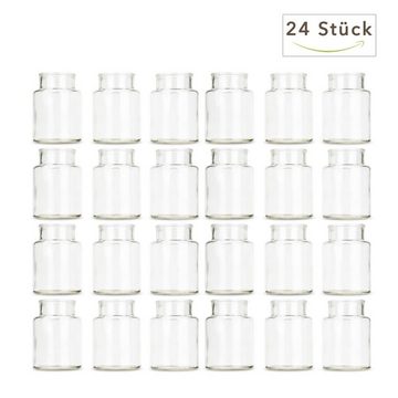 NaDeco Dekovase Apothekerflaschen, Packung mit 24 Stück, Maße ca. 10x7cm Deko-Glasflaschen