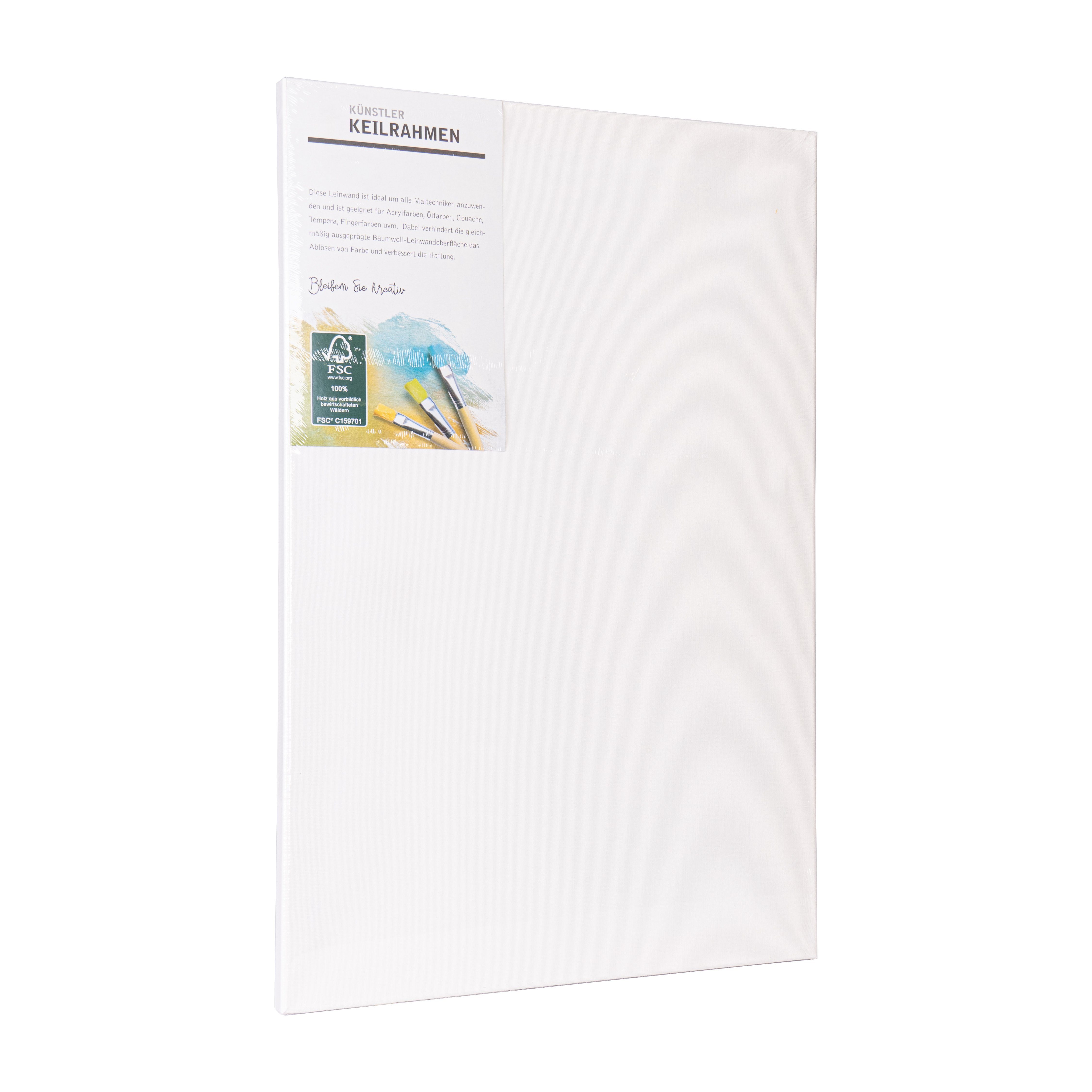 queence Leinwand Künstlerleinwand, Günstige Sets, 2-fach weiß, 100% Baumwolle, FSC Holz, verschiedene Größen und Sets