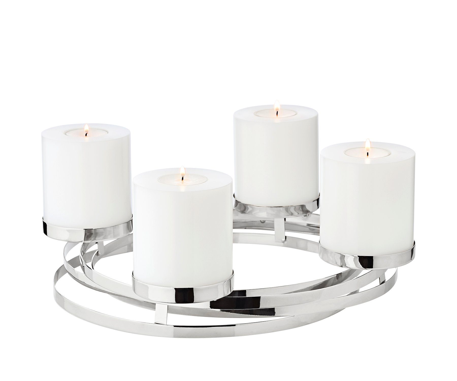 EDZARD Adventskranz Annabel, Silber-Optik, glänzend, vernickelt, Ø 34 cm