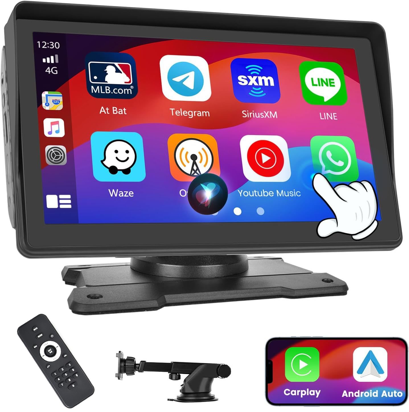 7 Zoll drahtloses Carplay Digitales Multimedia Display Tragbar 12V-26V PKW-Navigationsgerät